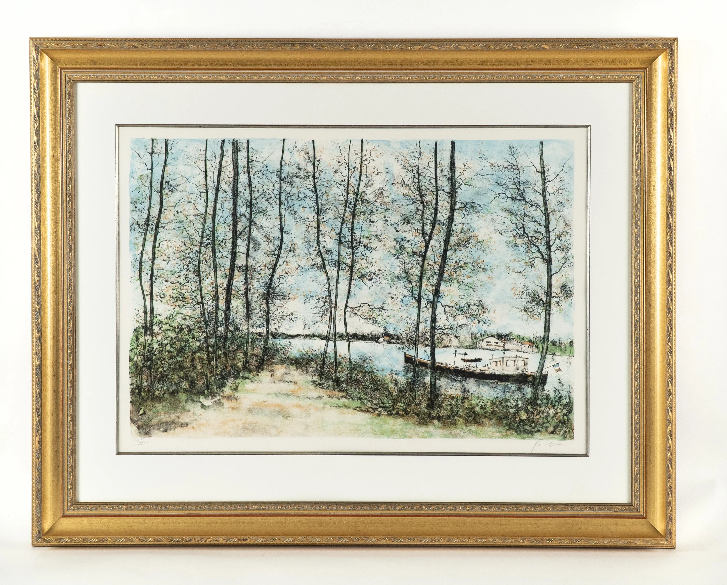 Bernard Gantner, “Le canal au printemps”, 1991, 65 x 85 cm / 25.5 × 33.5 inches image size, edition # 160/185.