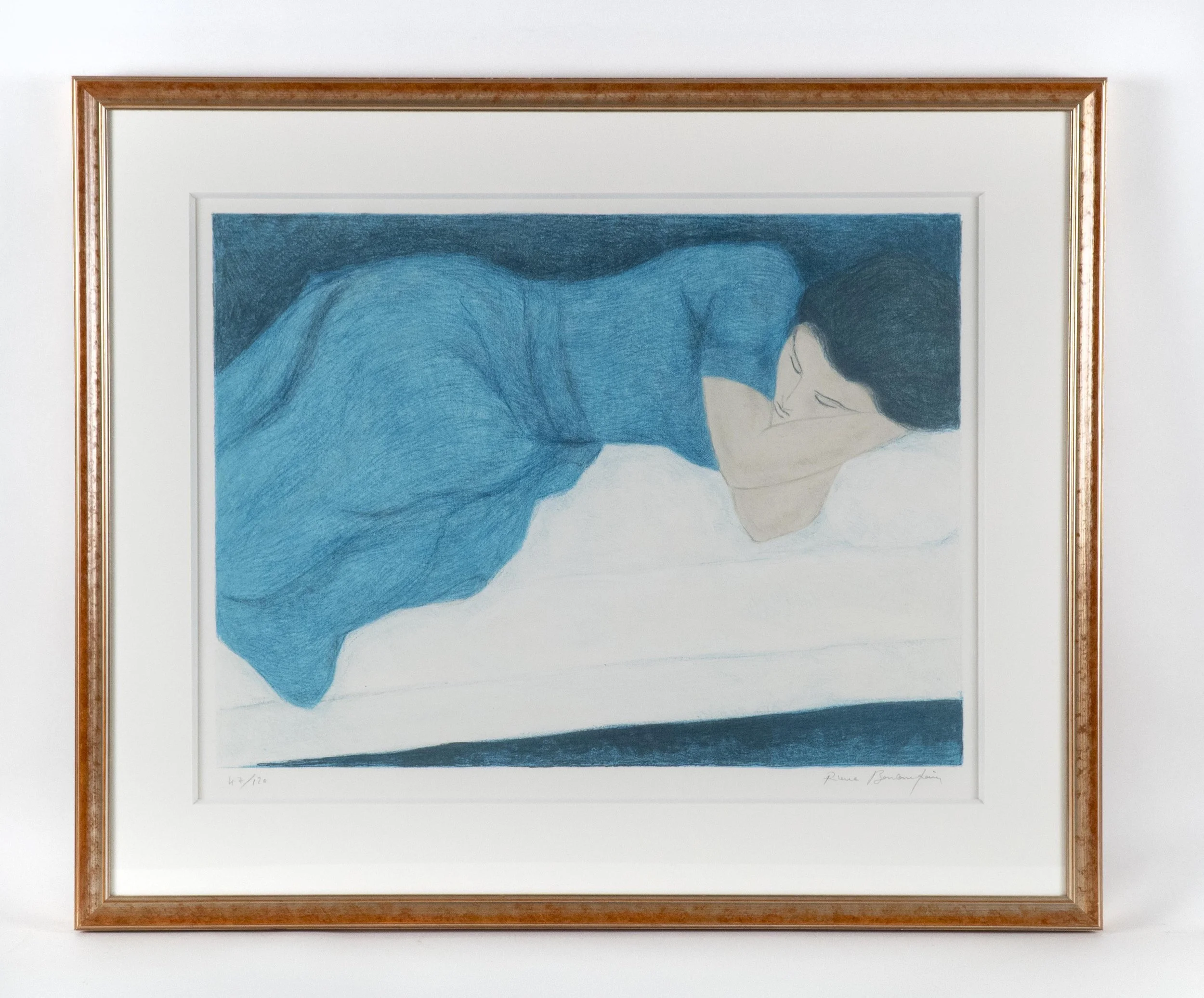 Pierre Boncompain, “Femme endormie”, 1985, lithograph, 19.7 x 25.6 inches image size, edition #47/120.
