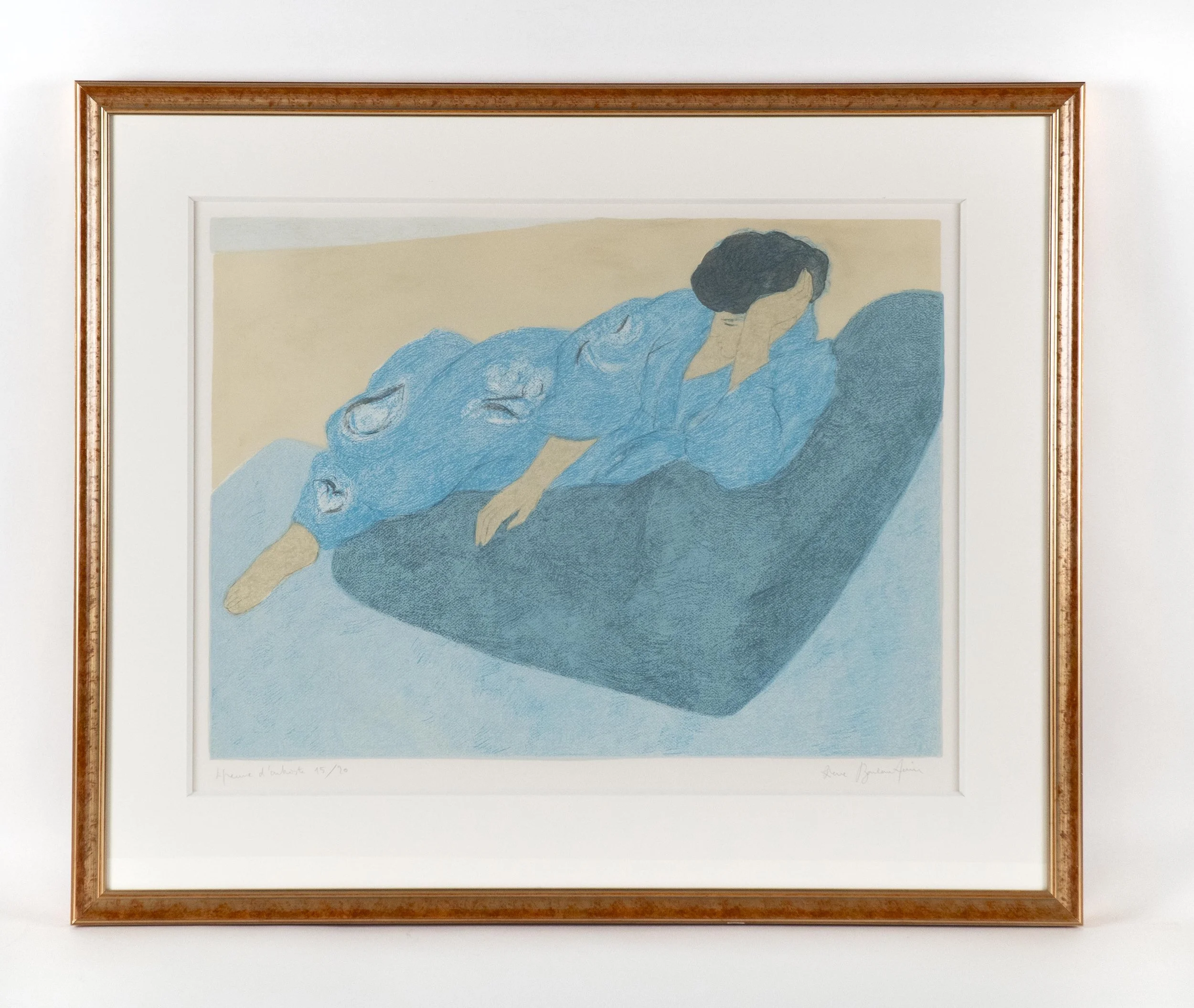 Pierre Boncompain, “Le peignoir japonais” 1983, lithograph, 19 x 25.5 inches image size, edition # EA 15/20.