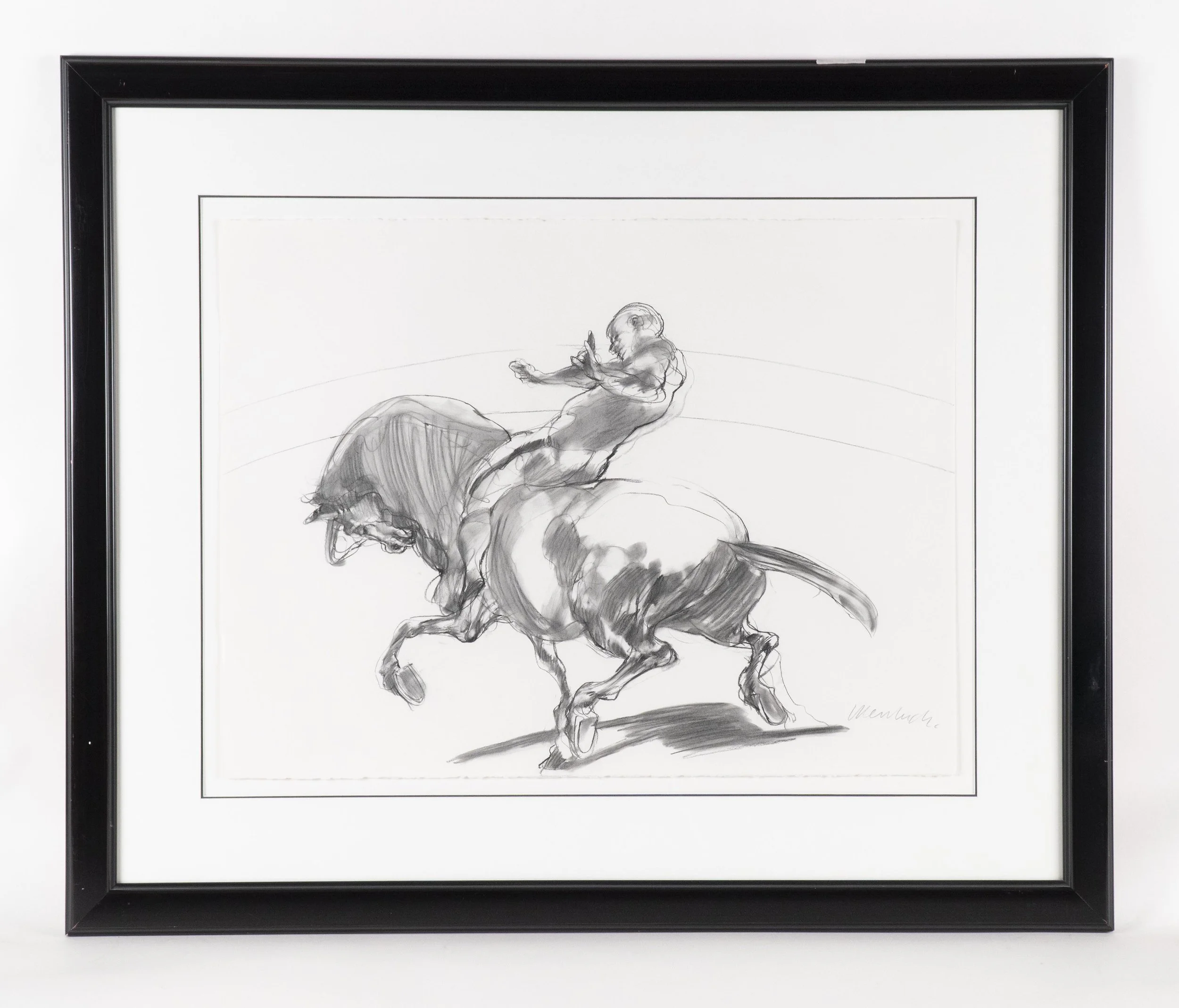 Claude Weisbuch, “Le Cirque (Horse and Rider)”, charcoal on paper, unique, 22 x 30 inches image size.