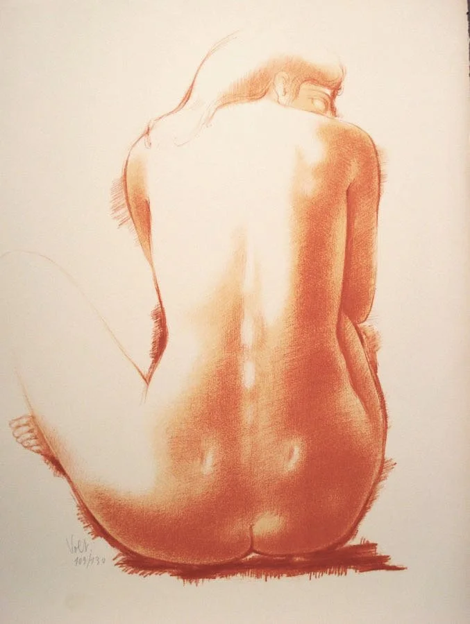 Antoniucci Volti, “ Untitled Figure (Back)” , lithograph, Ed# 103/ 130, 25” x 19” Image size.