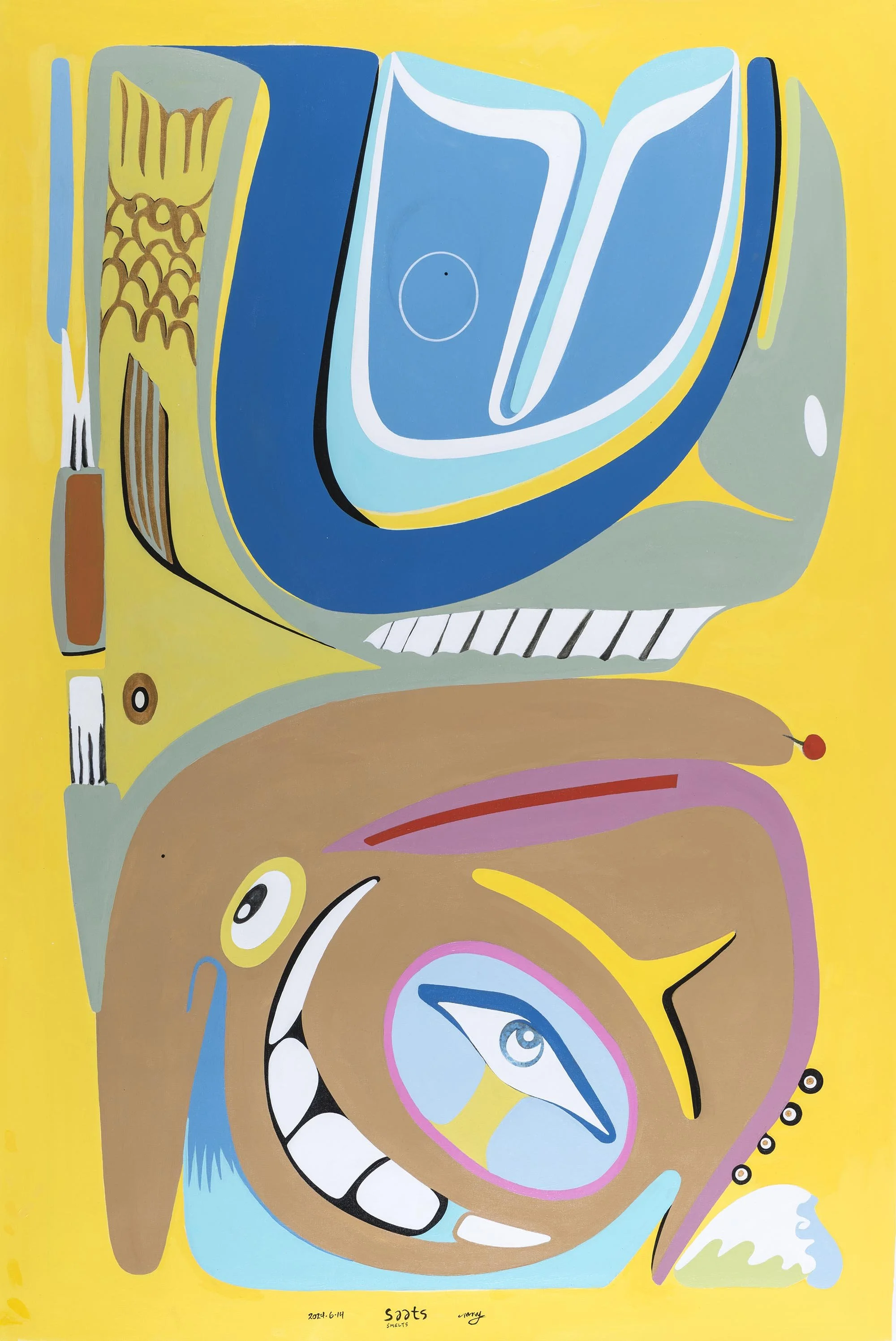 “Saats Smelts”, acrylic on canvas, 150cm x 100cm.