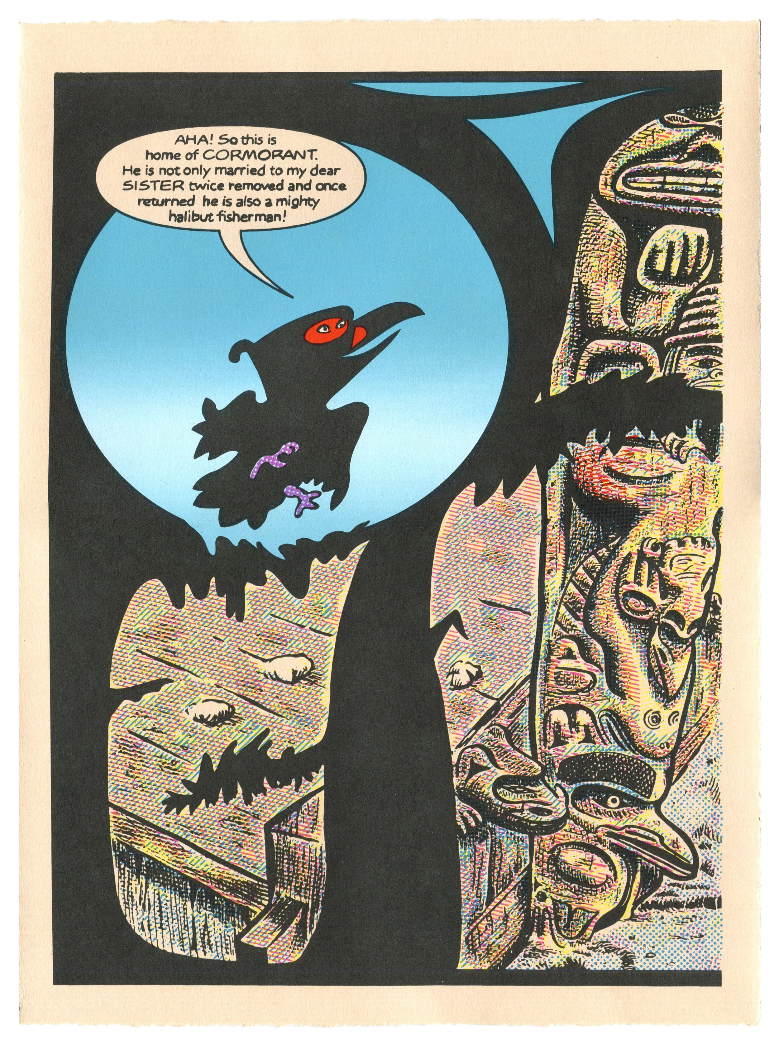 “Lousy Tales (Cormorant)”, 2025, serigraph, 13 × 11 inches paper size, edition of 20.