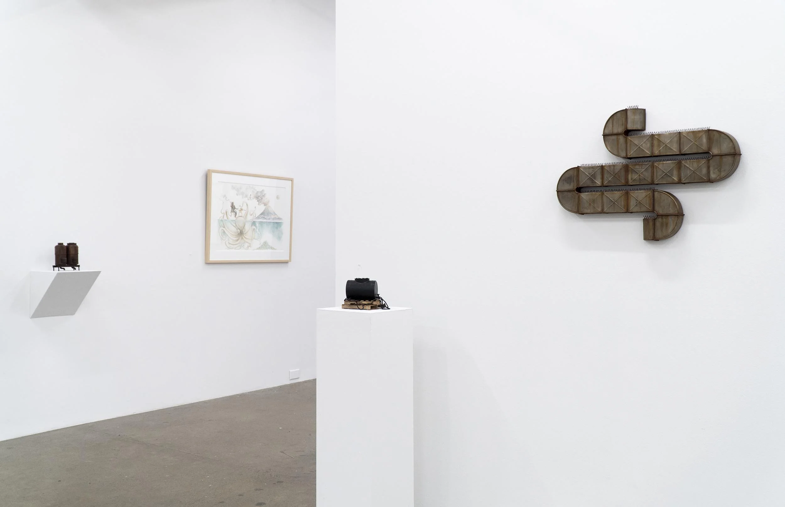  Installation of works, Paul Morstad “ Furniture Music ” and Frans Lotz “ Soupcan Talker ” Nov / Dec 2025. 