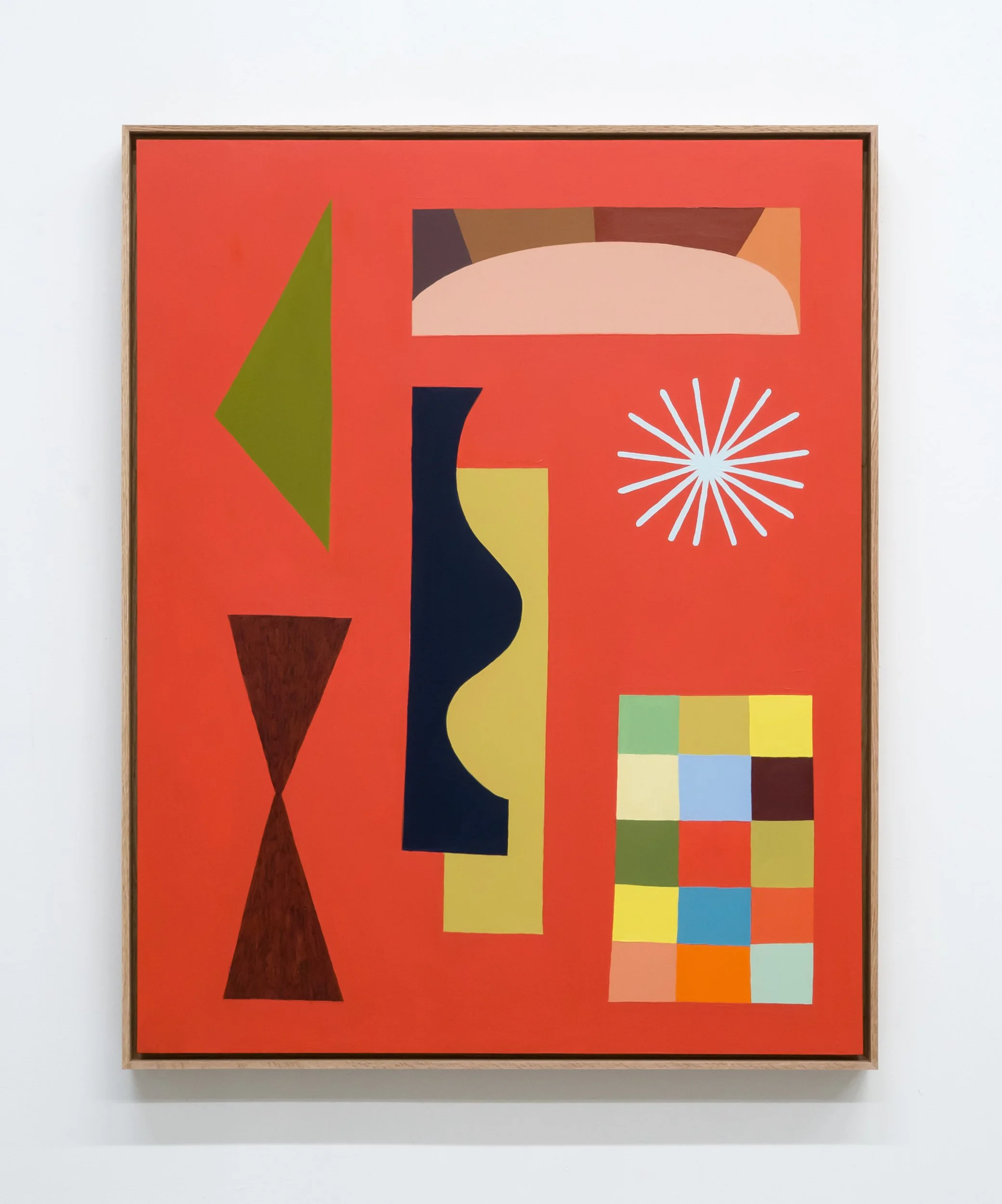  Scott Sueme, “Overlap”, 2025, acrylic and vinyl emulsion on wood, 31 × 25 inches framed.    ENQUIRE  
