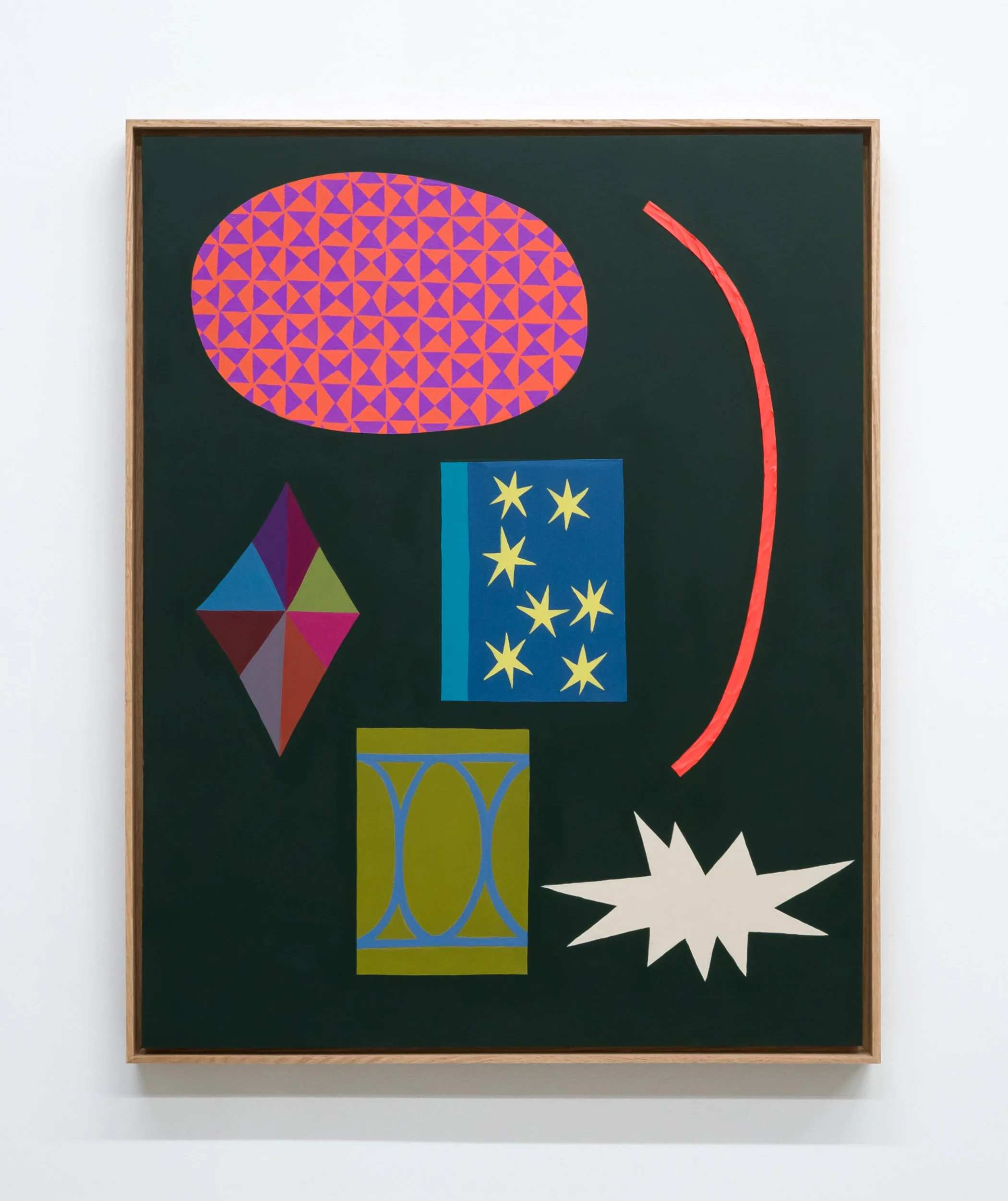  Scott Sueme, “StarTrail”, 2025, acrylic and vinyl emulsion on wood, 31 × 25 inches framed.  SOLD.   ENQUIRE  