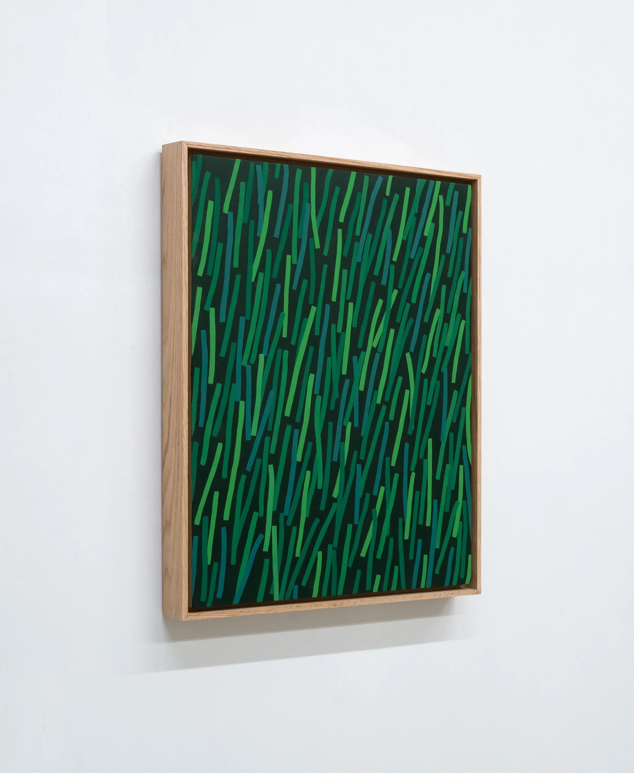  Scott Sueme, “Low Lying 2”, 2025, acrylic and vinyl emulsion on wood, 21 × 17 inches framed.  SOLD.   ENQUIRE  