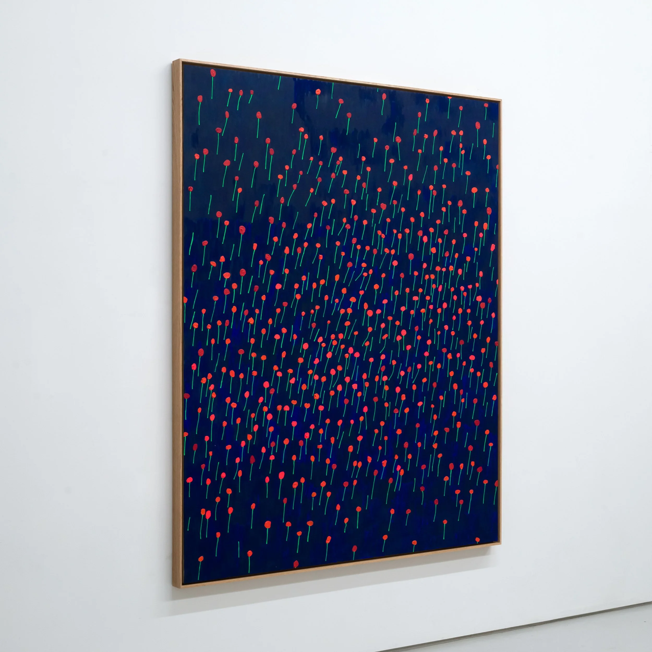  Scott Sueme, “Yet to Blossom”, 2025, acrylic and vinyl emulsion on wood, 61 × 49 inches framed.  SOLD.   ENQUIRE  