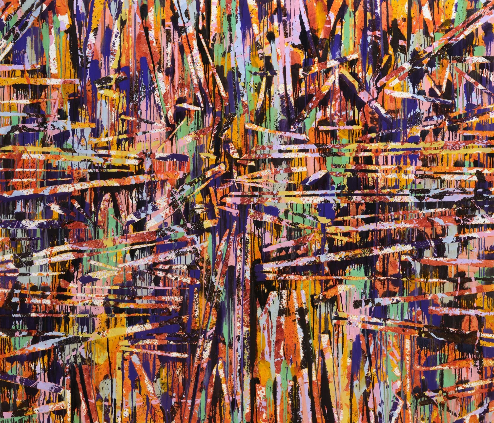  Pierre Coupey, “Trigger Point II”, 2024, oil on canvas, 60 × 70 inches.    ENQUIRE   