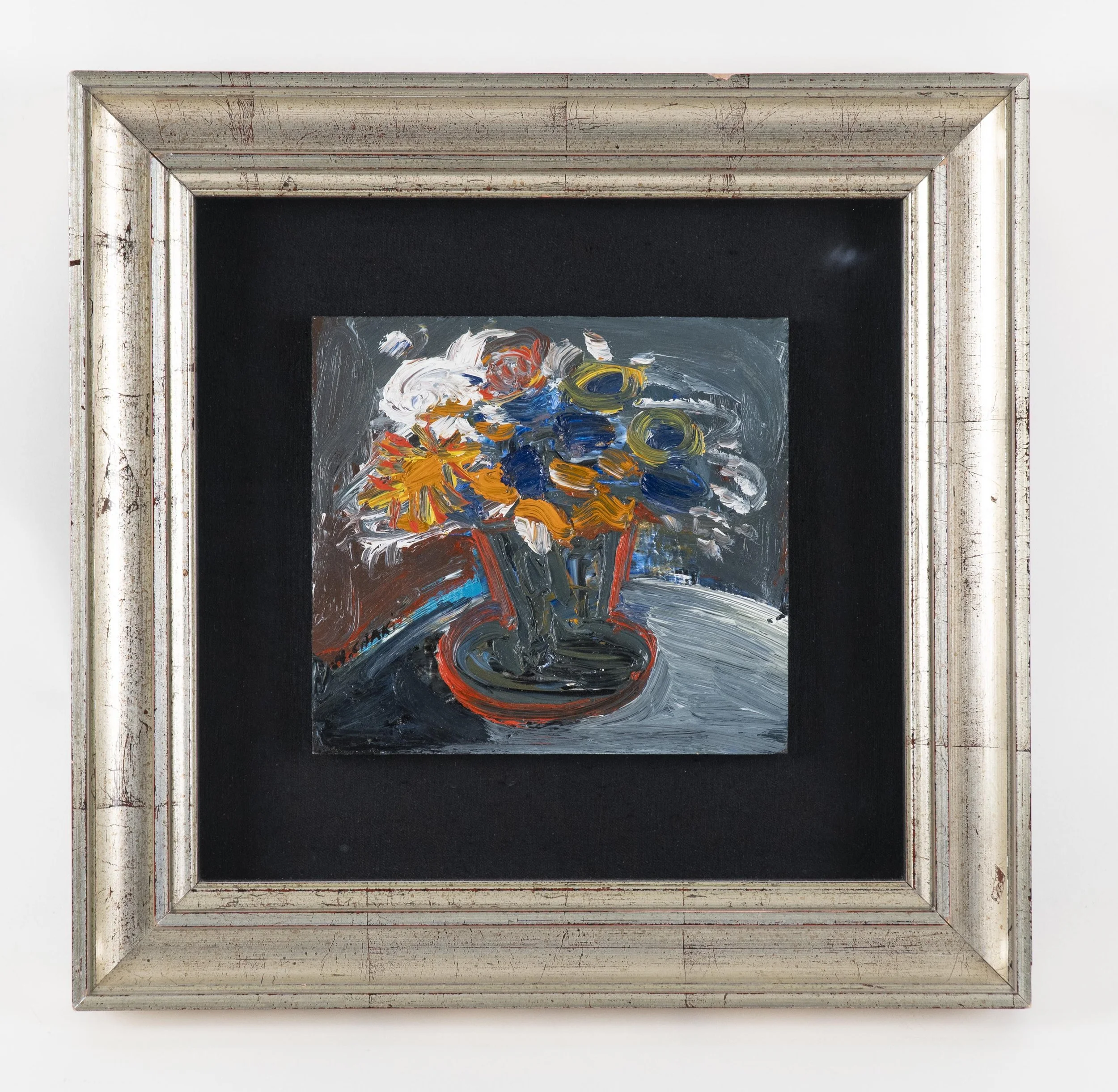  Yehouda Chaki, Petites Fleurs 9527-W, oil on board, 8 x 8 inches (panel size). 