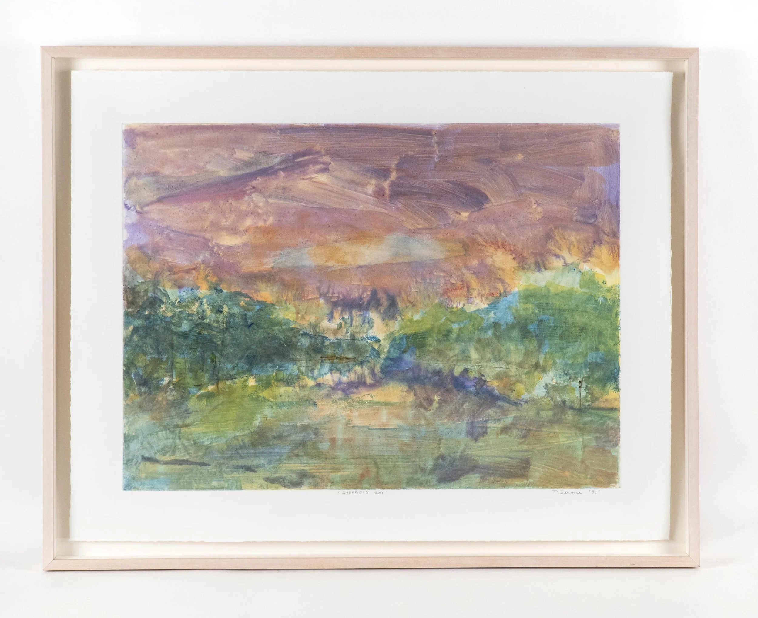  Pat Service, Shefield Sky, 1995, monotype and pastel, 21.5 x 29 inches. 