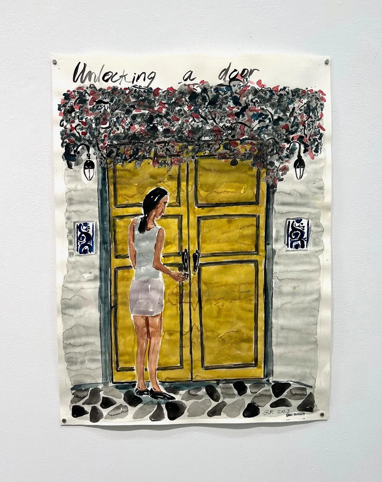  Gary Pearson, “Unlocking a Door”, 2023, watercolour, 24 x 18 inches.    ENQUIRE   