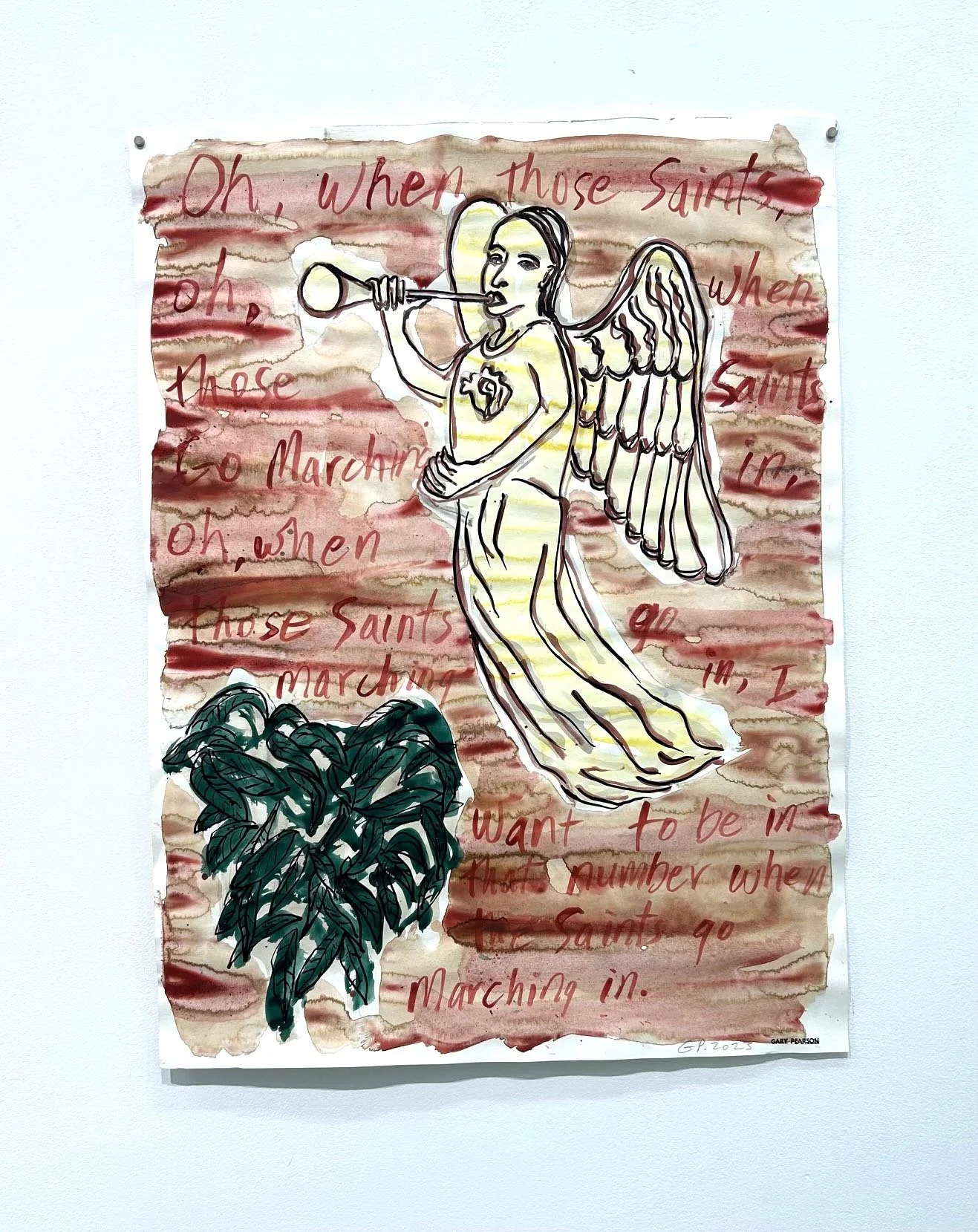  Gary Pearson, “Oh When Those Saints”, 2023, watercolour, 24 x 18 inches.    ENQUIRE   