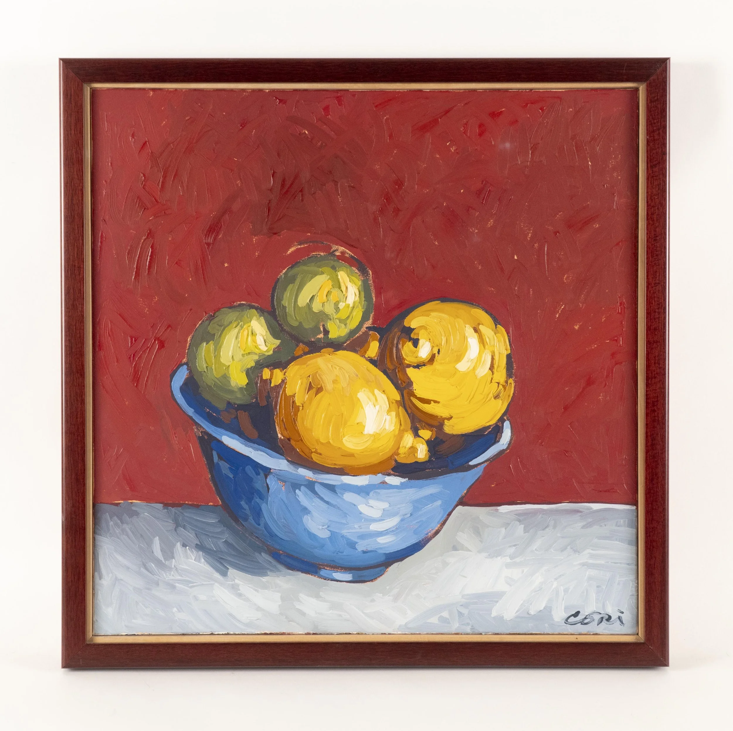  Cori Creed, “Untitled - blue bowl with fruit”, oil on canvas, 24 x 24 inches.   ENQUIRE  