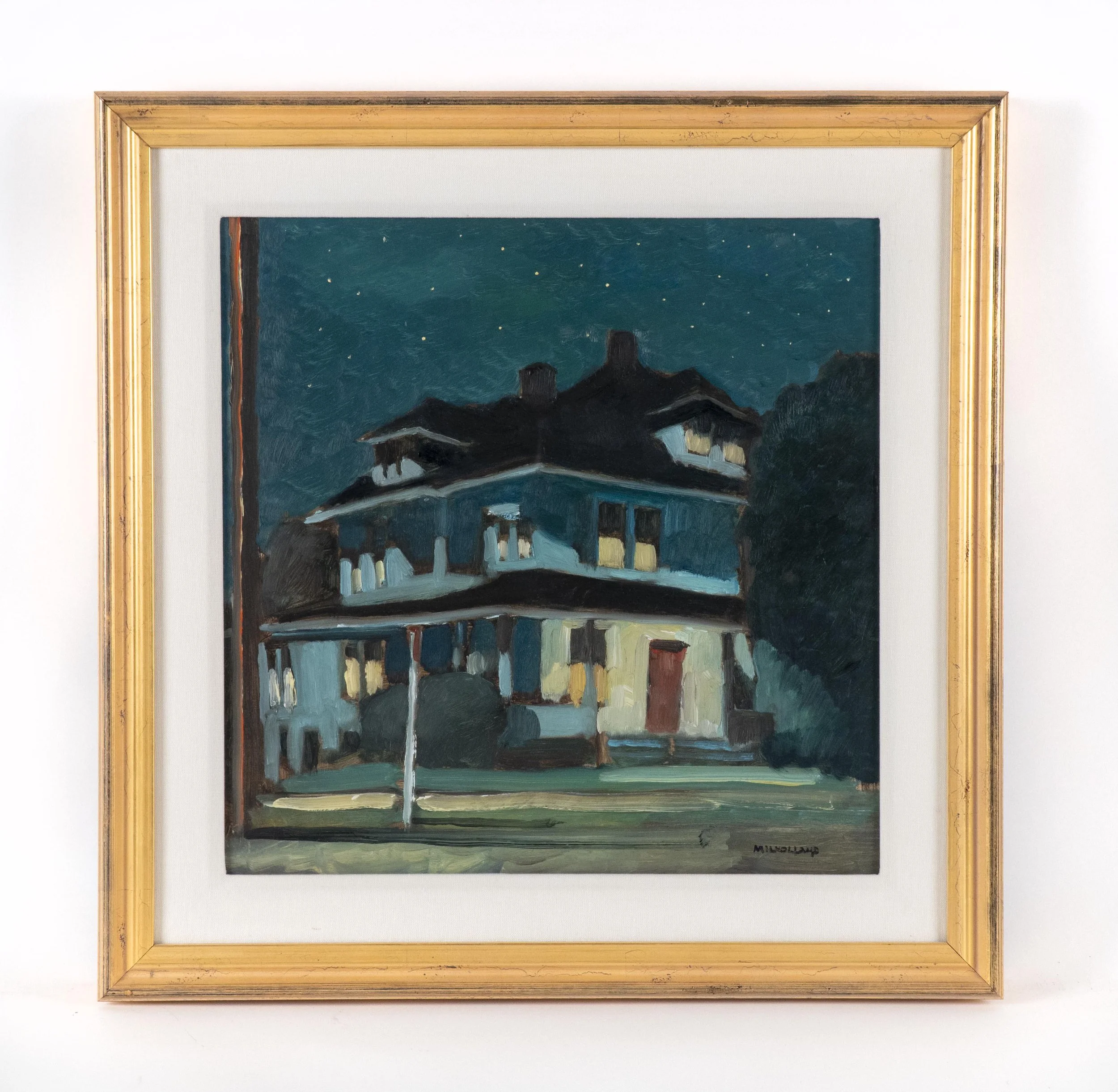  Pierce Milholland, “House at Corner”, oil on canvas, 18 x 18 inches canvas size / 23.75 × 23.75 inches framed.   ENQUIRE  
