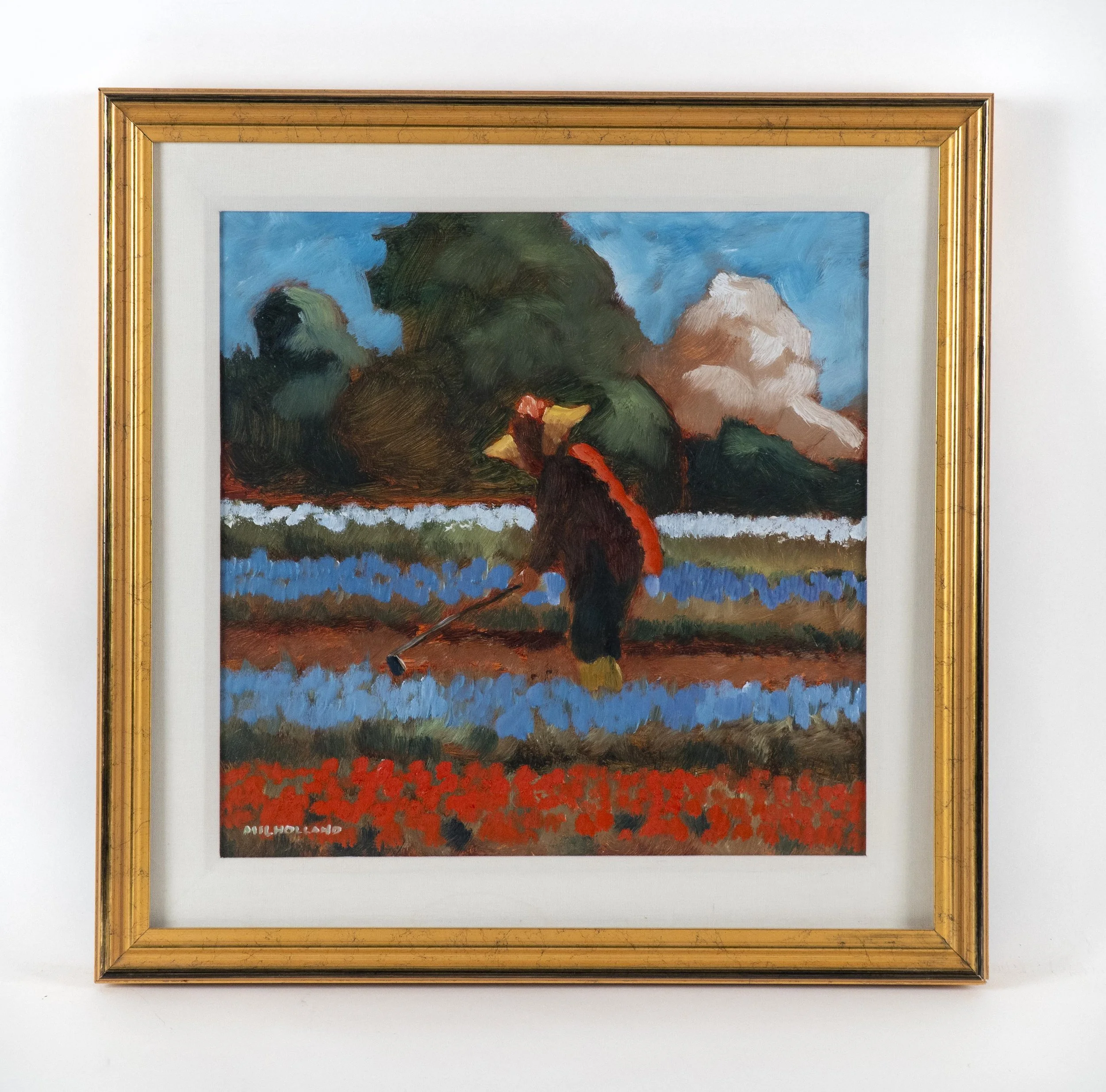  Pierce Milholland, “Scia in rows of red and white”, oil on panel, 18 x 18 inches canvas size / 23.75 × 23.75 inches framed.   ENQUIRE  