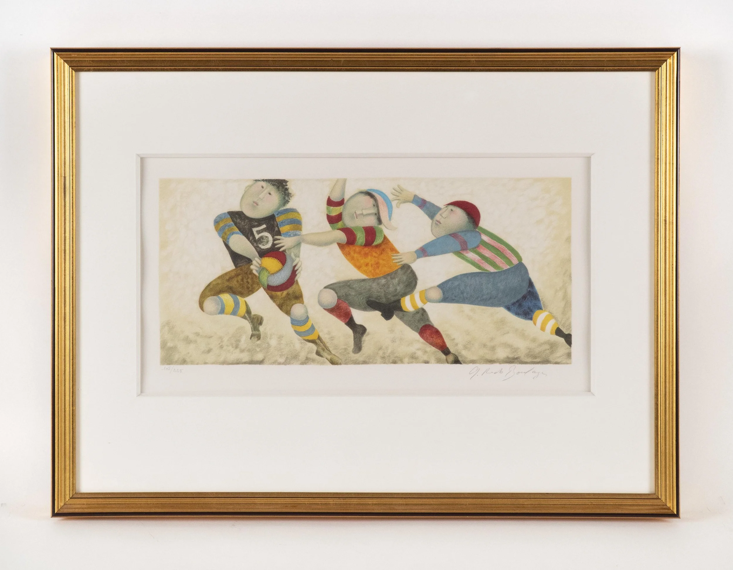  Graciela Rodo Boulanger, “Jeu de Dimanche”, 1987,  lithograph, 9.675 x 25-1/2 inches image, edition # 105/225.   ENQUIRE  