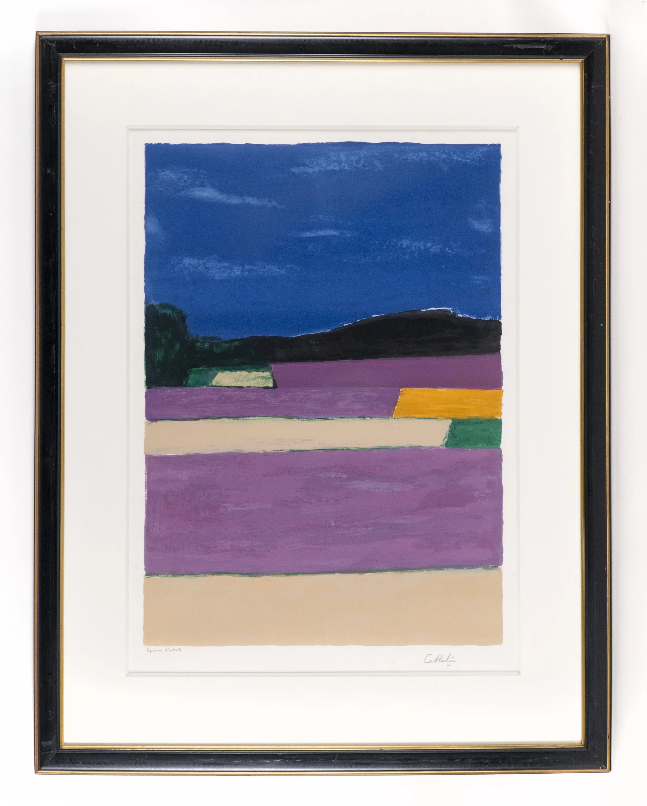  Bernard Cathelin, “Champs de Lavande de la Drôme Provençale”, 1996, original lithograph, 78 x 55.5 cm / 30.7 × 21.85 inches. edition # EA.   ENQUIRE  