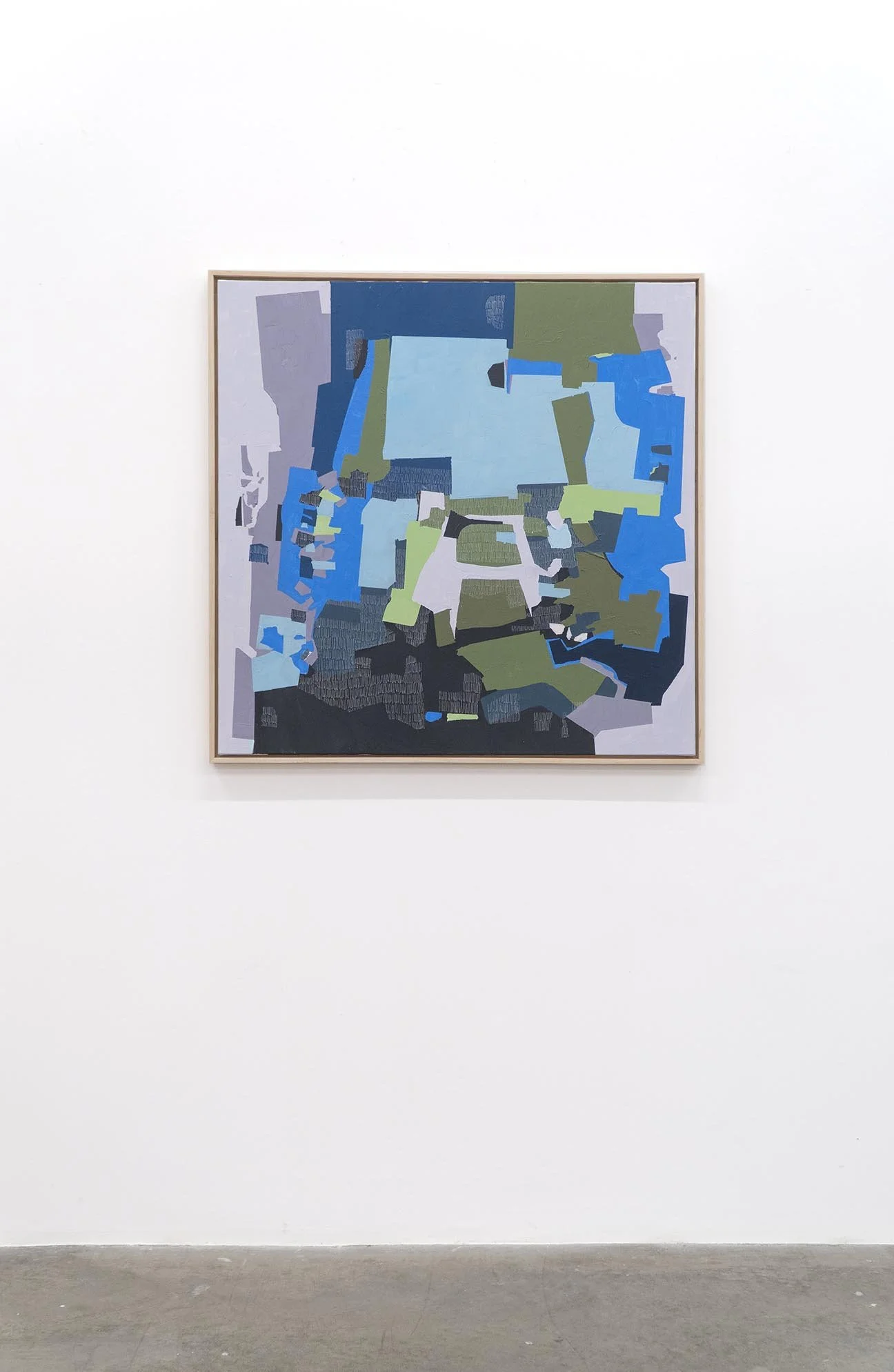  “Pool Blue in Terrazzo”, acrylic on canvas, 37.25 × 37.25 inches (framed).   ENQUIRE  