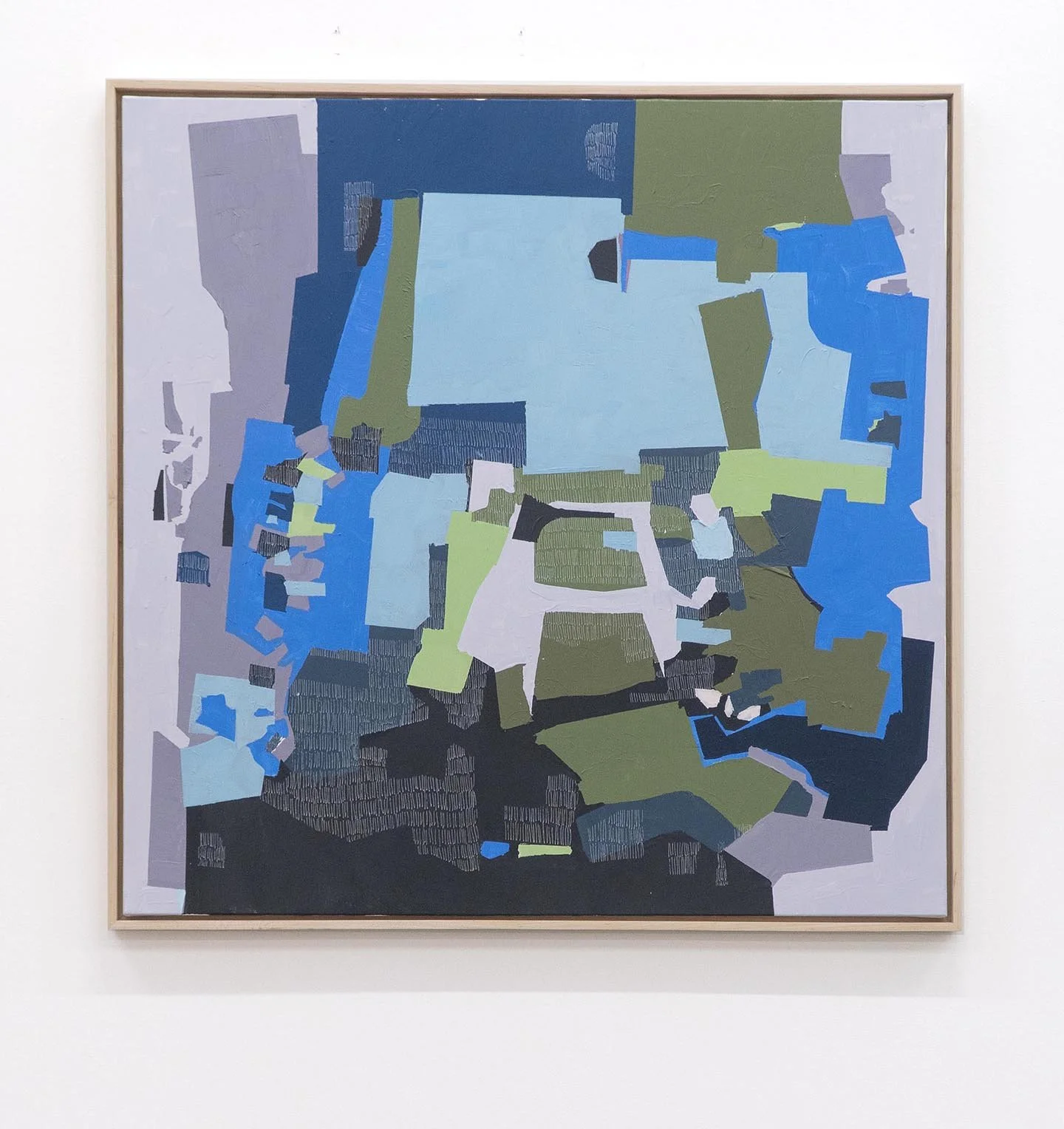  “Pool Blue in Terrazzo”, acrylic on canvas, 37.25 × 37.25 inches (framed).   ENQUIRE  