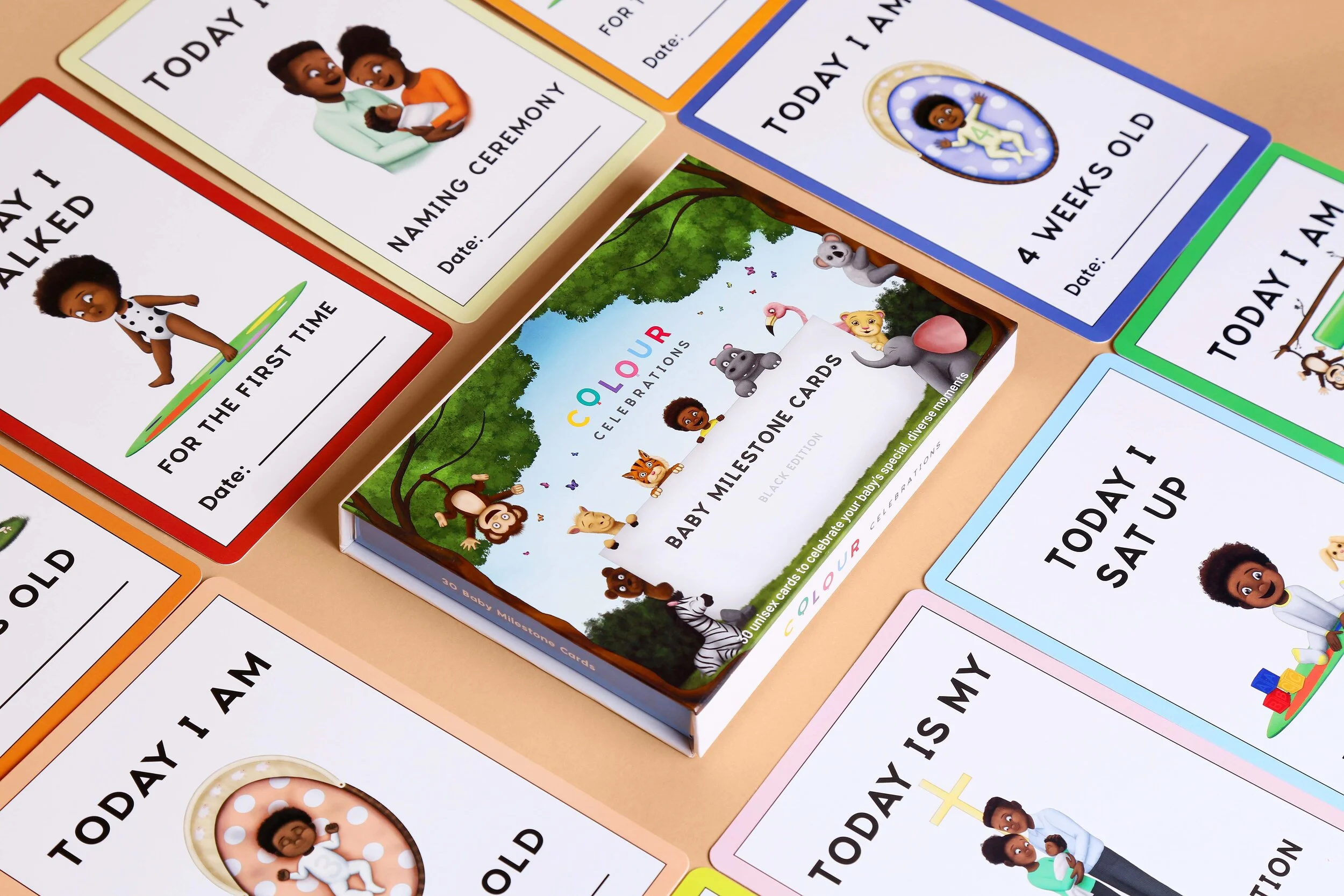 baby of colour milestone cards