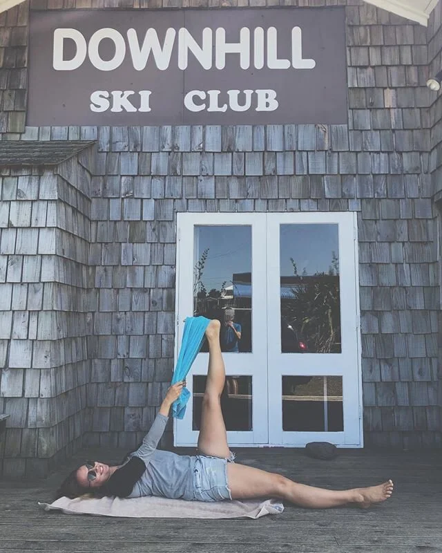 Feeling a bit stiff and sore today. Love stretching out with a towel when on the road. Already scheming which exercises/stretches I&rsquo;ll be giving myself later back in the studio.....I&rsquo;m thinking the Cadillac is calling my name!  #stretchitout #posthike