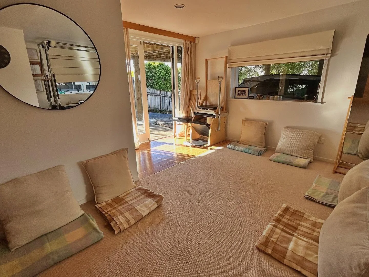 In the evening light, with the sound of birds and people making their way home a lovely little gang of meditators joined in my Pilates studio for a group discussion and practice. 

Having a group to meditate with when I began is what kept me going so