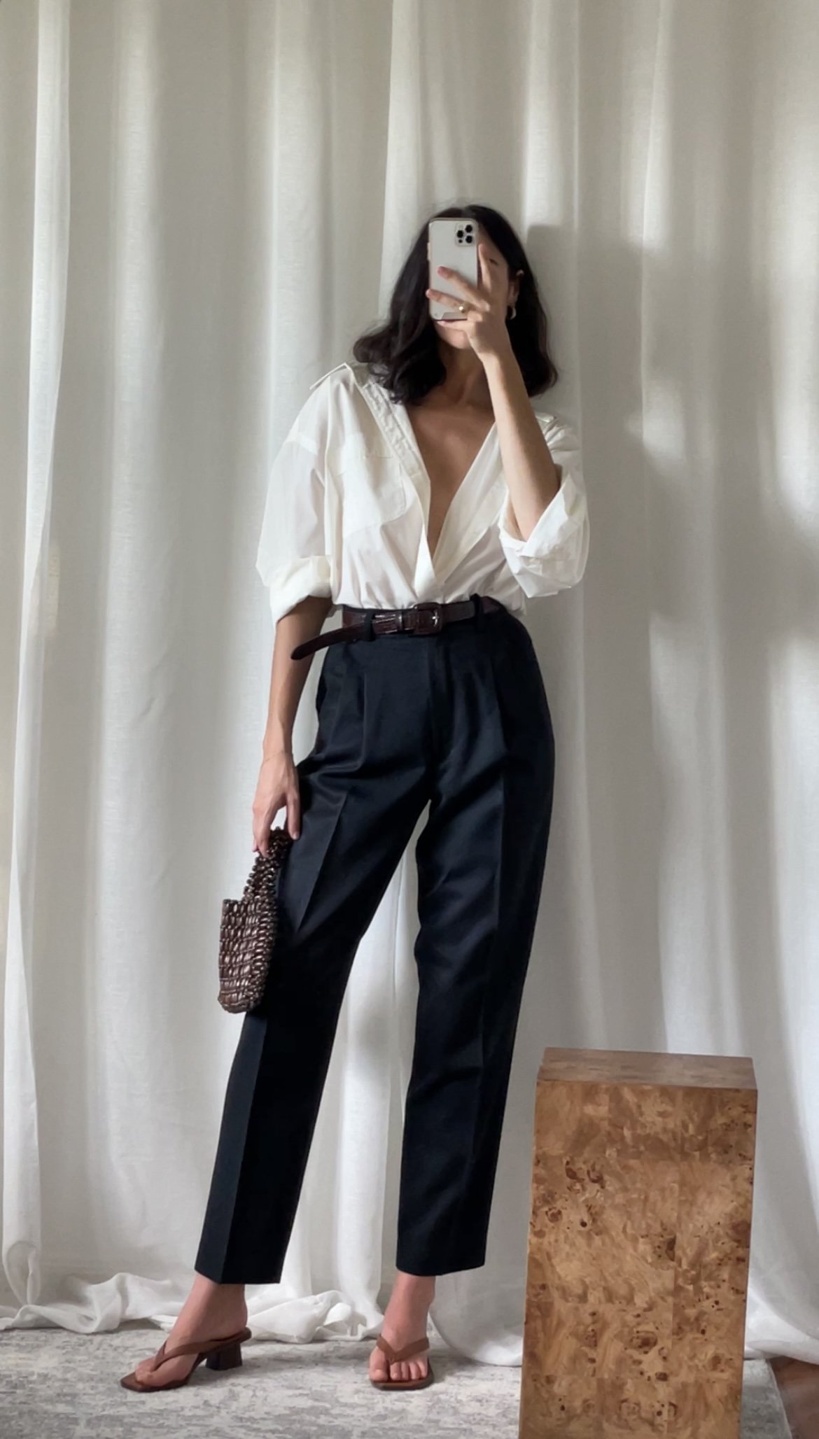 BLACK HIGH WAISTED TROUSERS — IONA MACLEAN