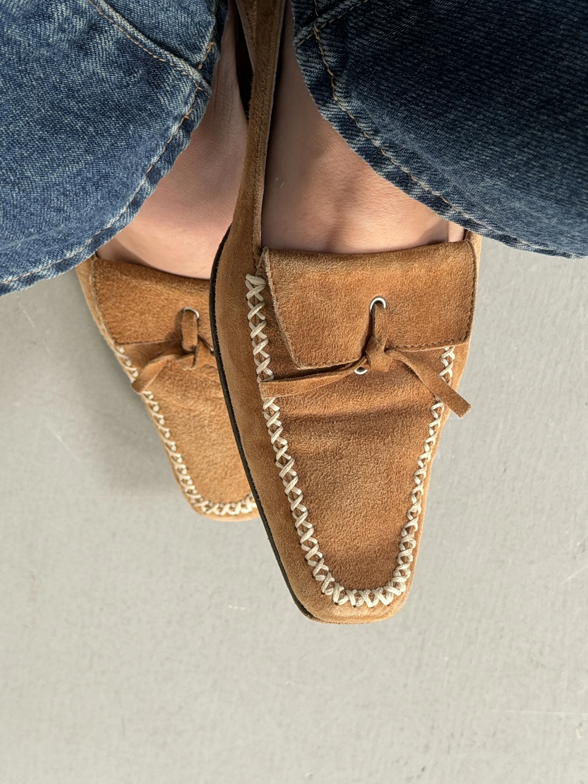 y2k suede loafers - made in italy