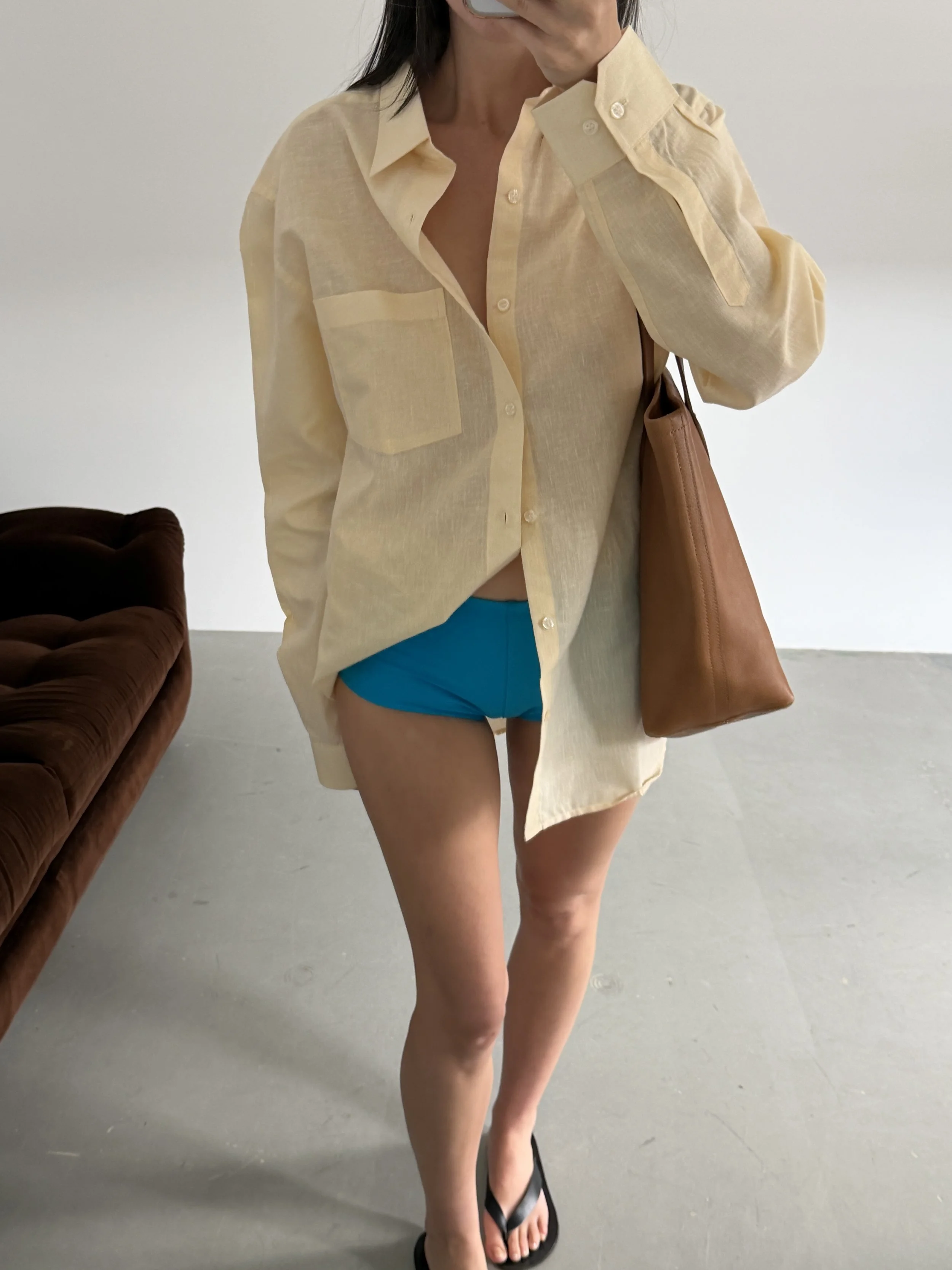 cream / butter oversized shirt