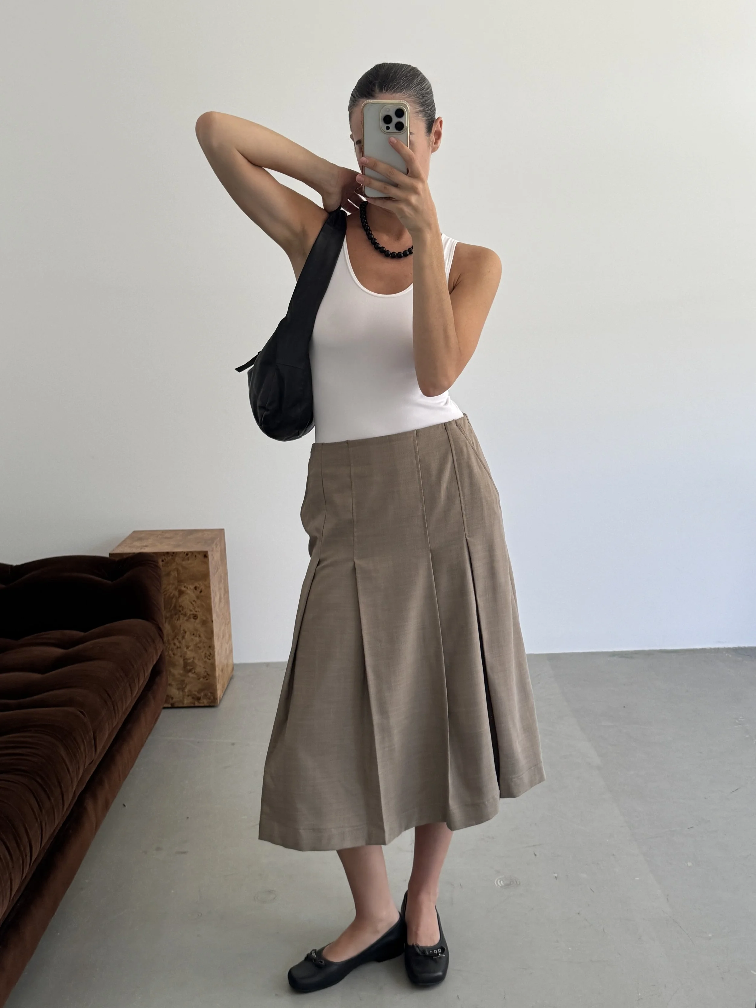 PLEATED MIDI SKIRT