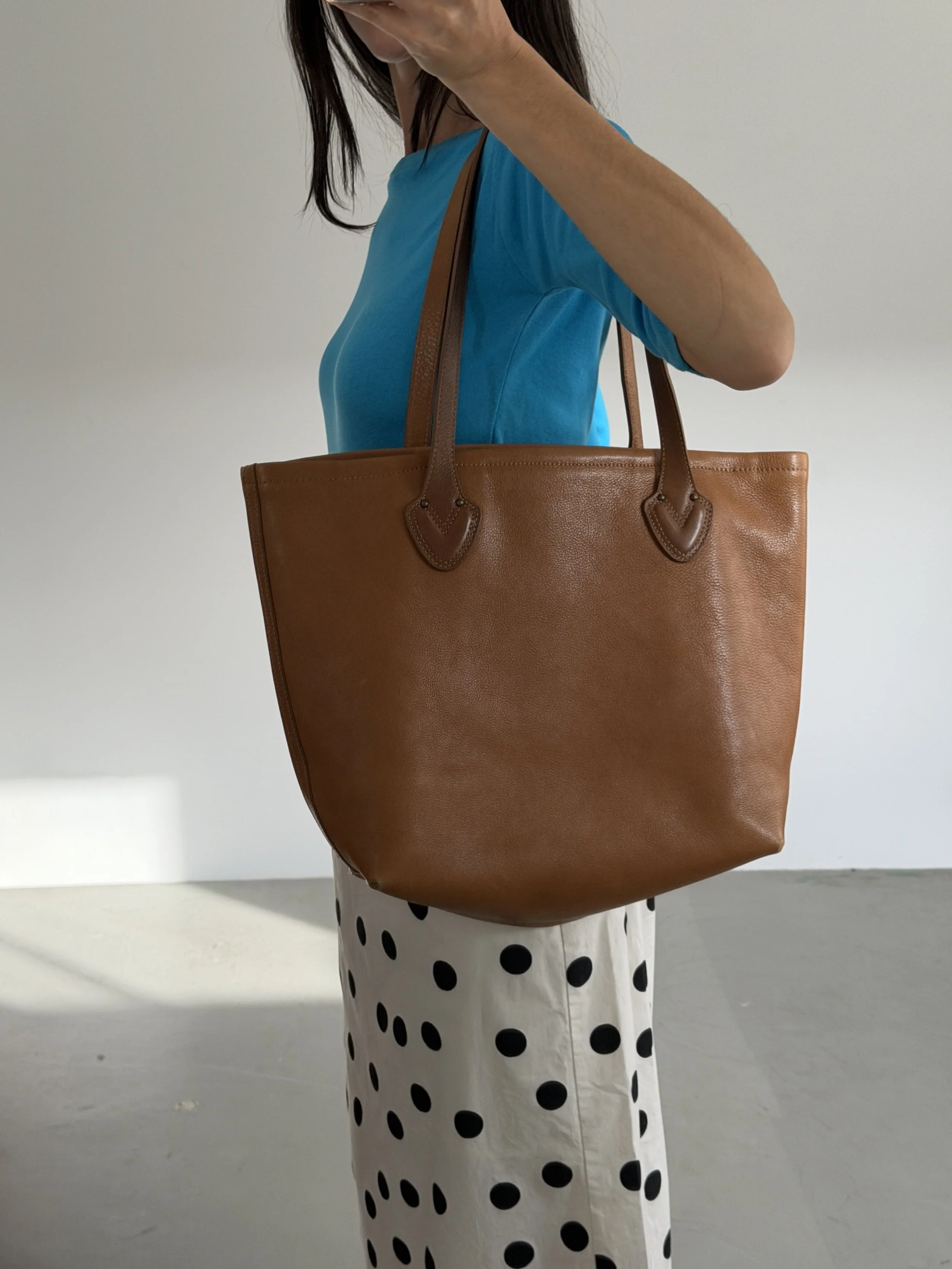 large leather bag - tan