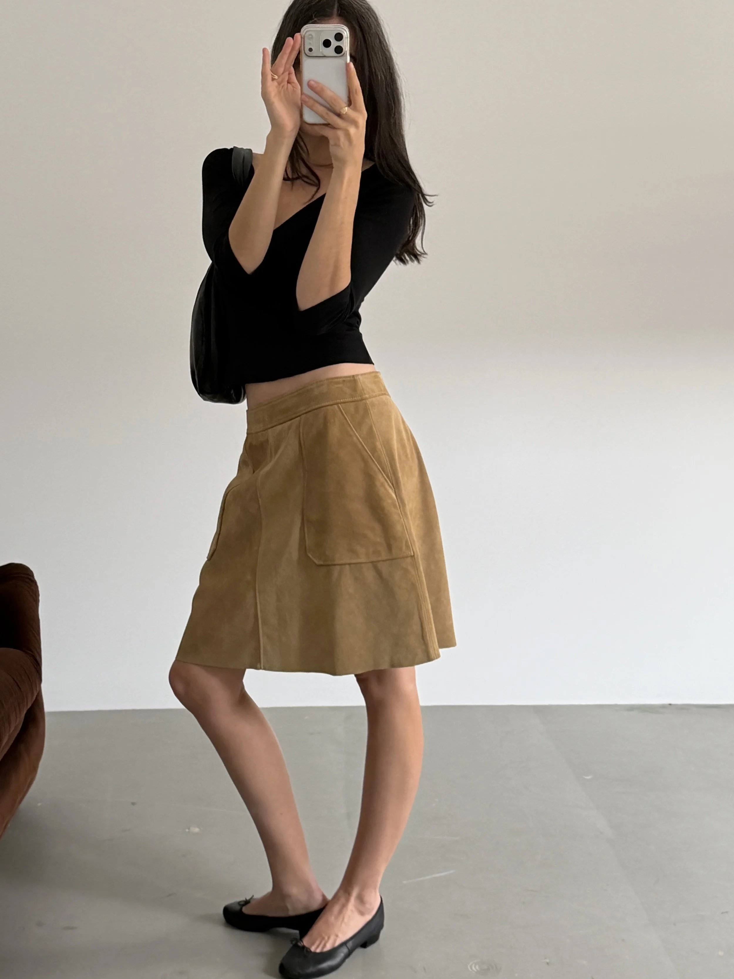 suede leather skirt