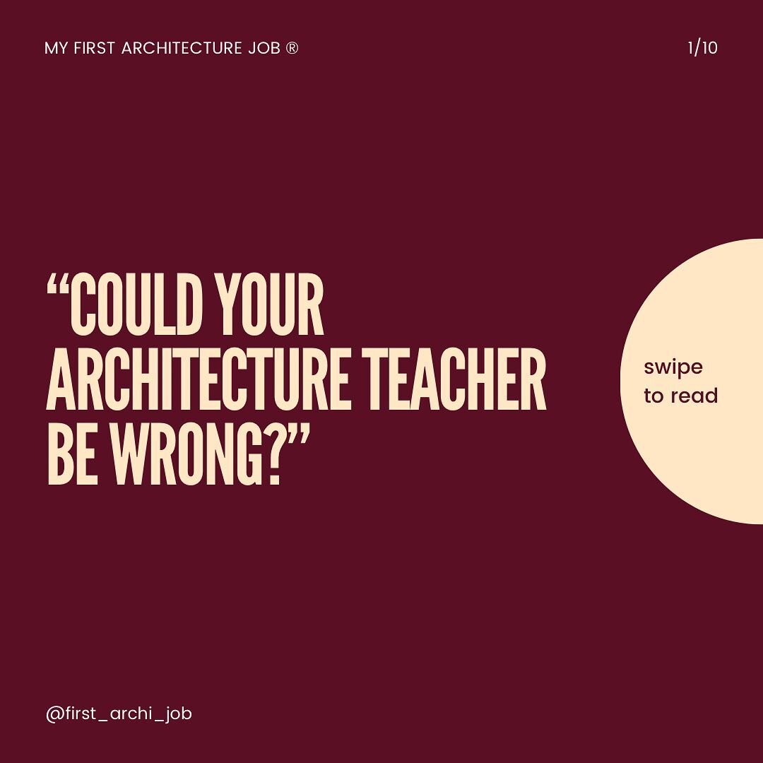 &ldquo;Have you ever considered that your architecture teacher could be wrong?&rdquo;

A question I&rsquo;ve never forgotten.

#youngarchitect #youngarchitects #emergingarchitect #studentarchitect #studentarchitecture #architectureschool #archistuden