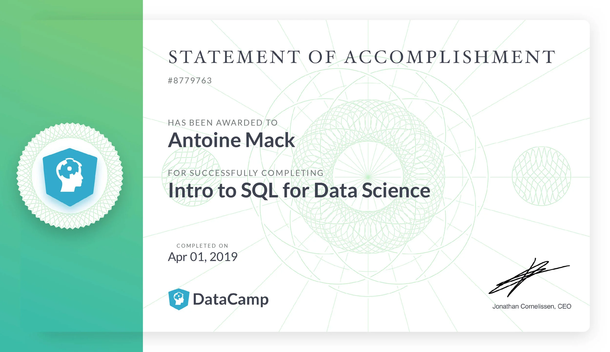 Intro to SQL for Data Science certificate.jpg