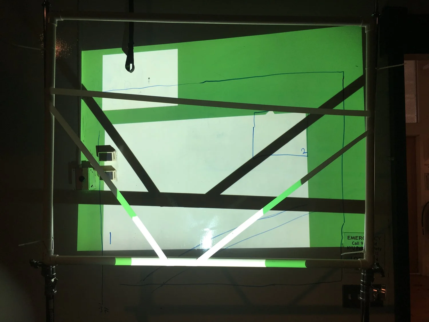 testing PVC frame and projection mapping