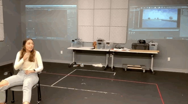 chair as rigid body, also as camera in unreal