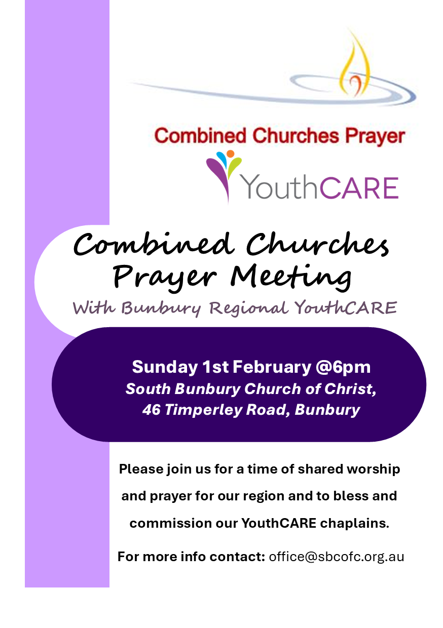 Combined Churches Prayer Meeting with Bunbury Regional Youthcare
