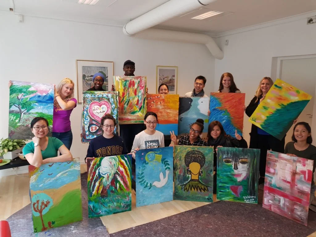 Training Peacepainting Instructors at Caritas, Trondheim, Norway