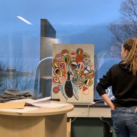 Exhibiting paintings in the classrooms