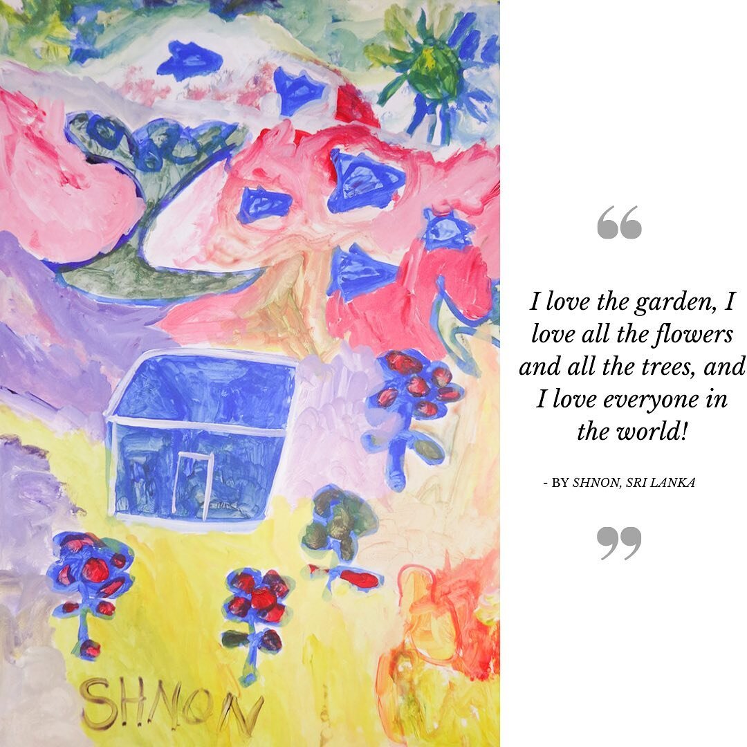 I love the garden, I love all the flowers and all the trees, and I love everyone in the world!
- By Shnon, Sri Lanka
.
.
.
.
.
#peacepainting #artoftheday #peacepaintingworkshop #artwork #artist #peacepaintingexhibition #equality #creative #draw #ske