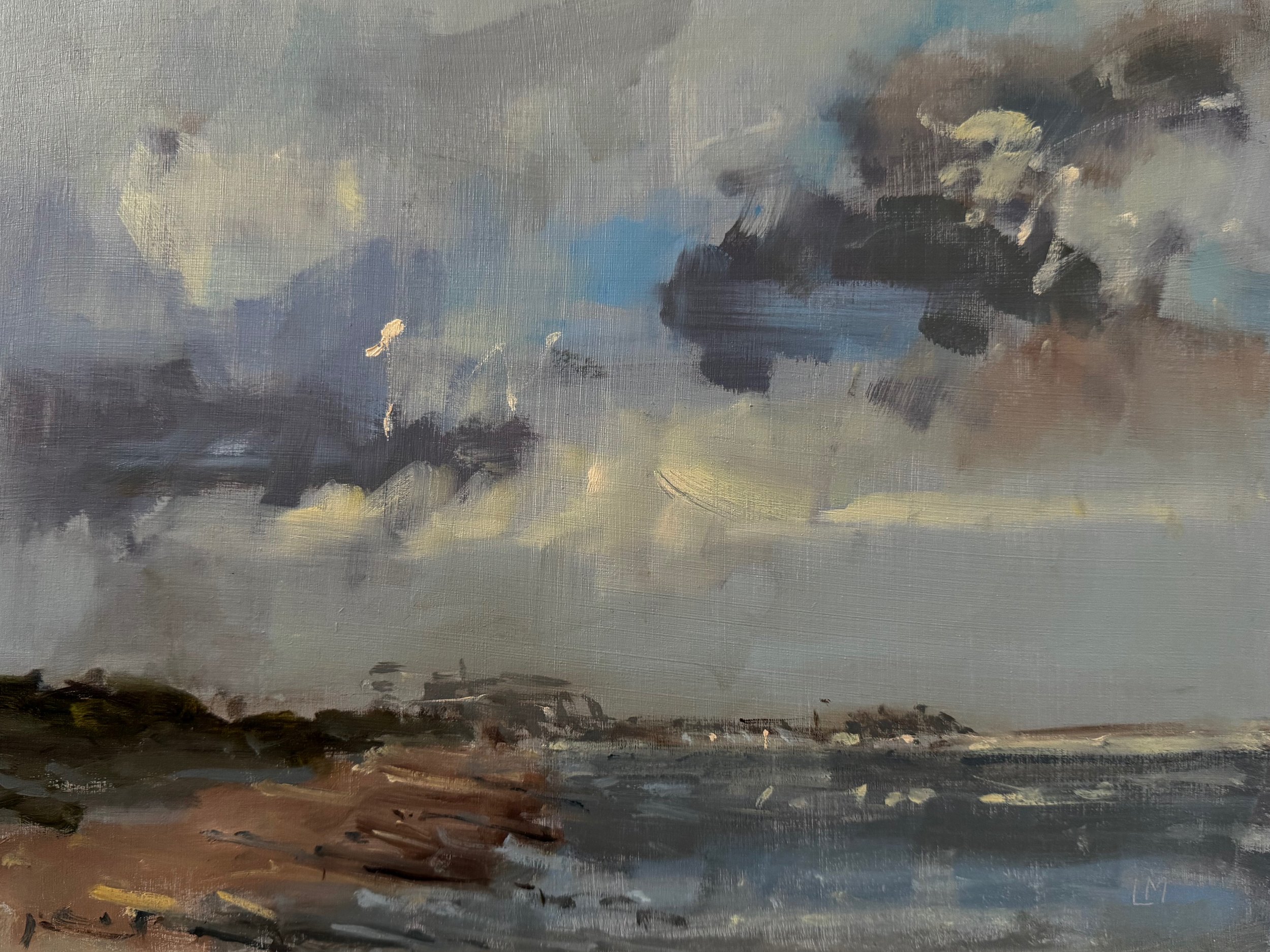 Distant Pier at Dusk Oil 23x30cm.jpeg