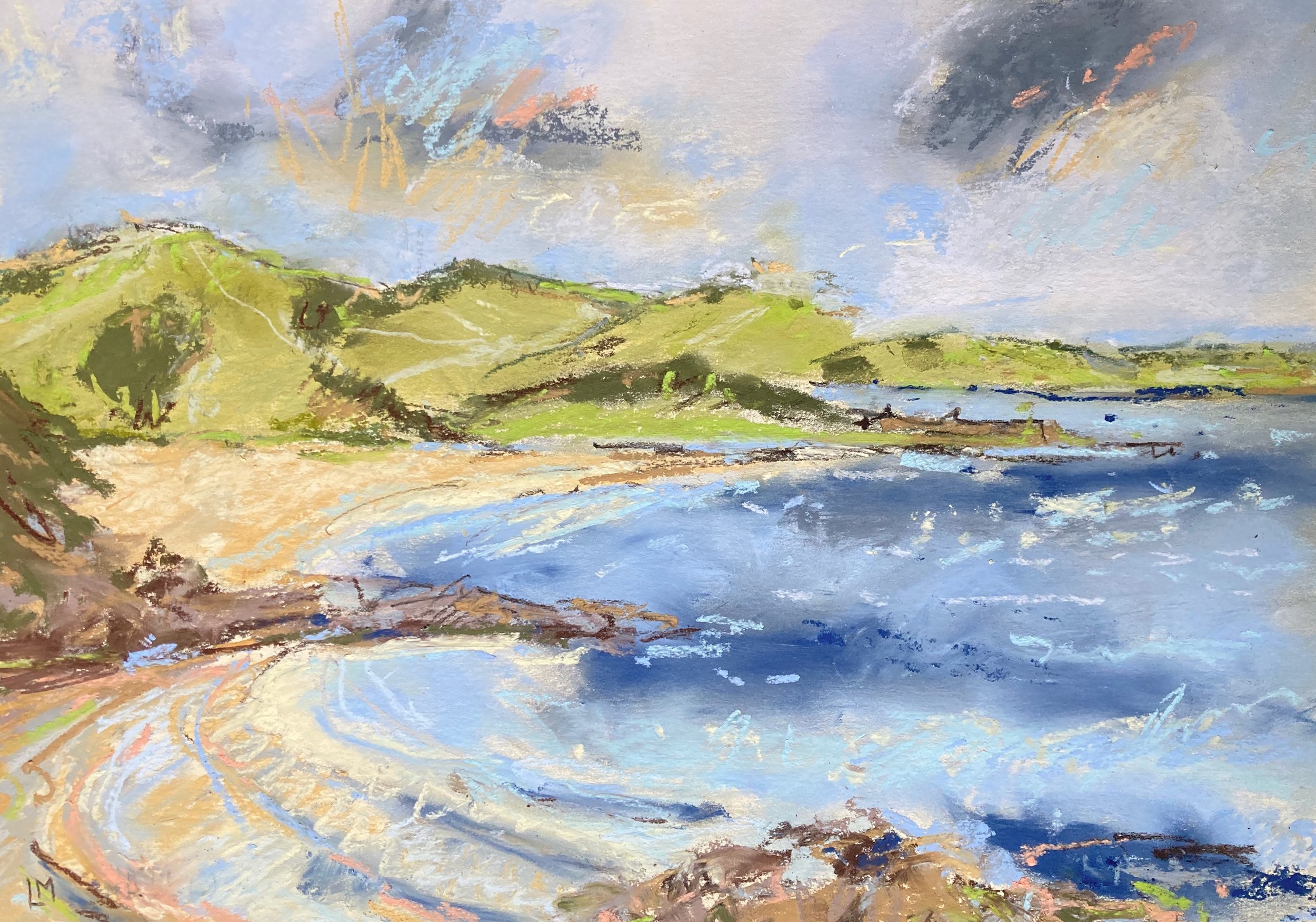 Portscatho Beach Pastel 25x35cm.jpeg