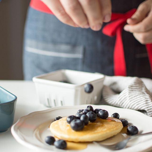 I love to top my pancakes with fresh blueberries. But feel free to use whatever you have on hand for a fresh and light twist to your regular pancake!