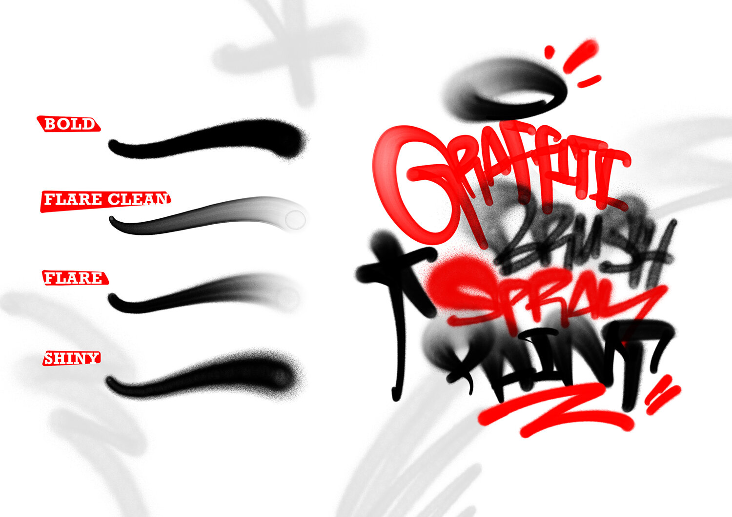 Spray Brush Pack for Procreate - Procreate Graffiti Pack Bakeroner —