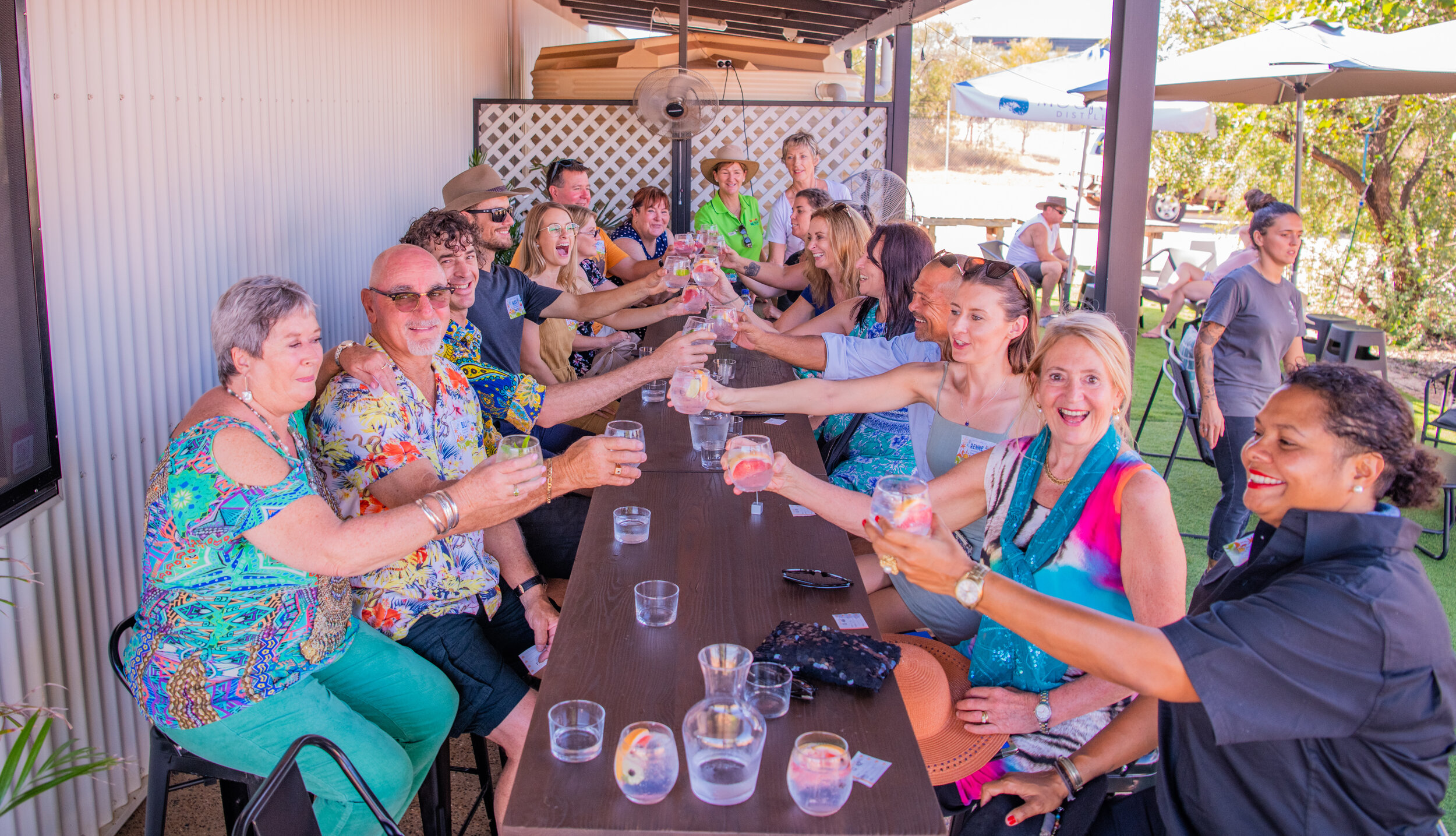 Moontide Distillery Taste of Broome Iconic Bus Tour Broome and Around Tours White Pearal gin toast.jpg