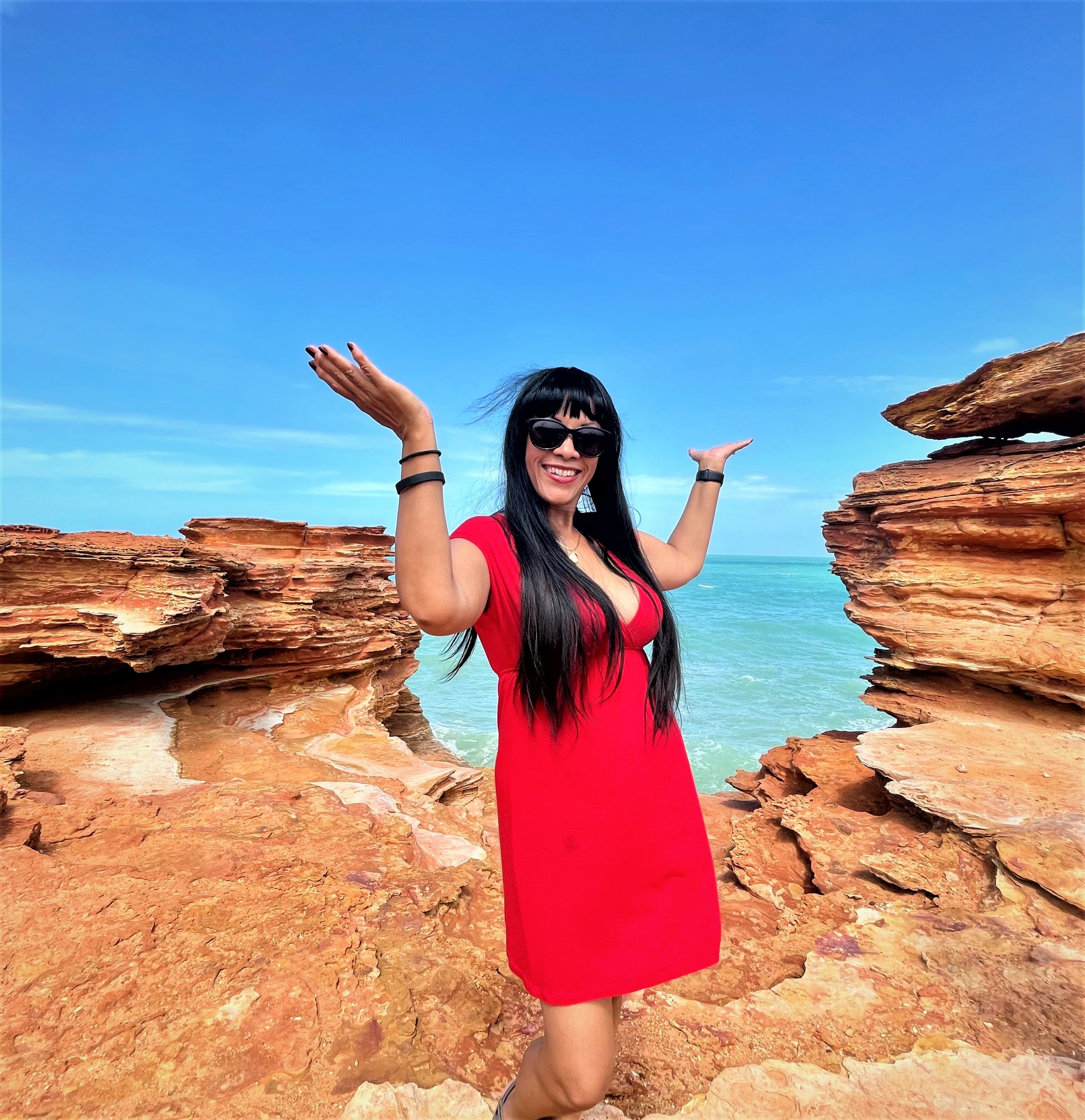 Gantheaume Point Simply Wow Hey Broome Holiday Getaway Red Dress Panoramic town Tour Broome and Around jpg.jpg