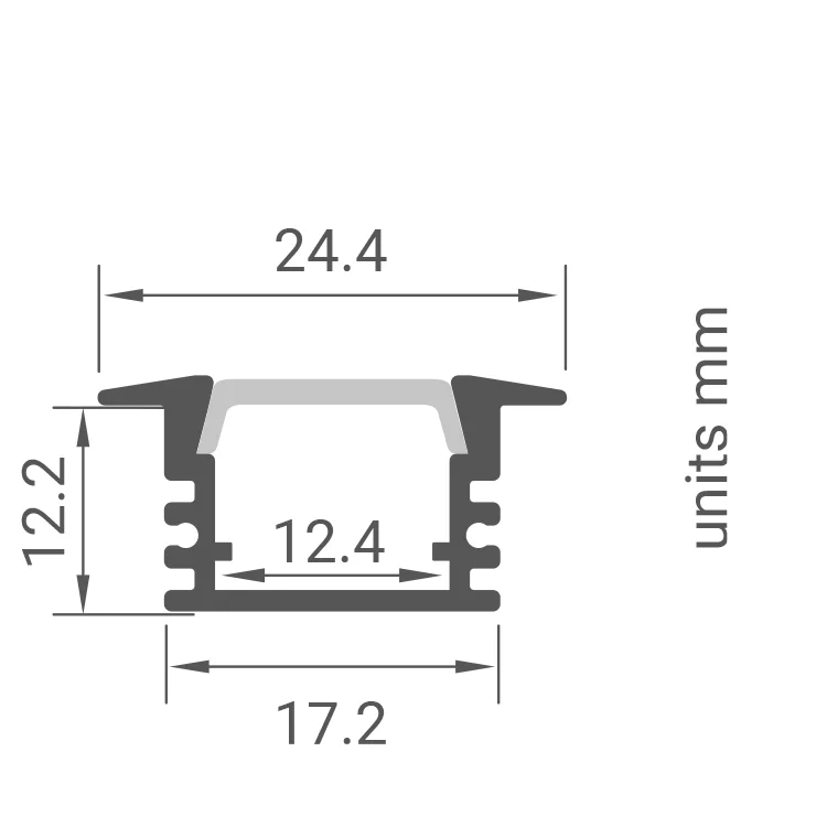 LED aluminium profile GFP-PRO-006 measurements