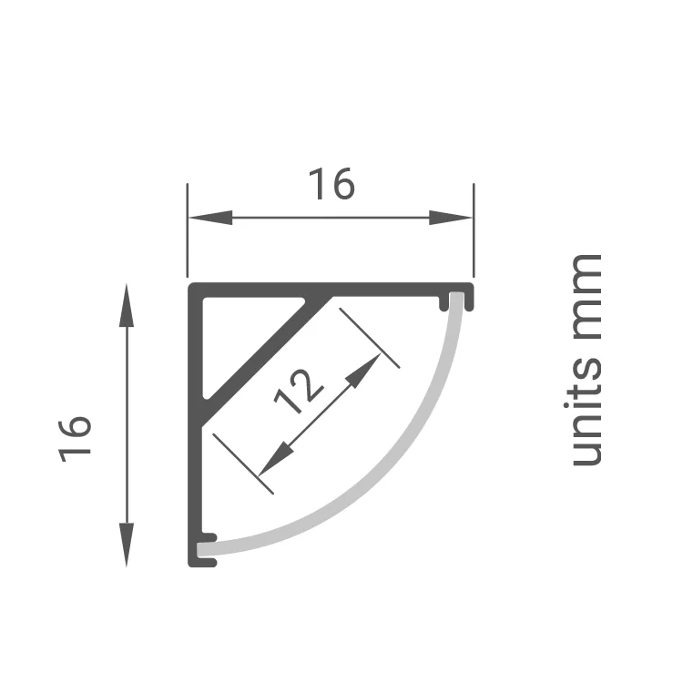 LED aluminium profile GFP-PRO-005 measurements