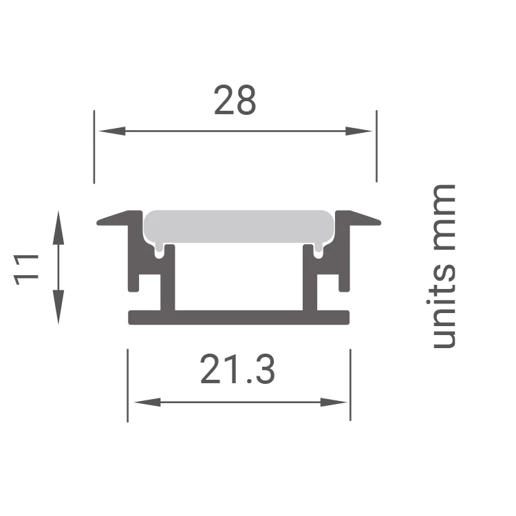 LED aluminium profile GFP-PRO-009 measurements